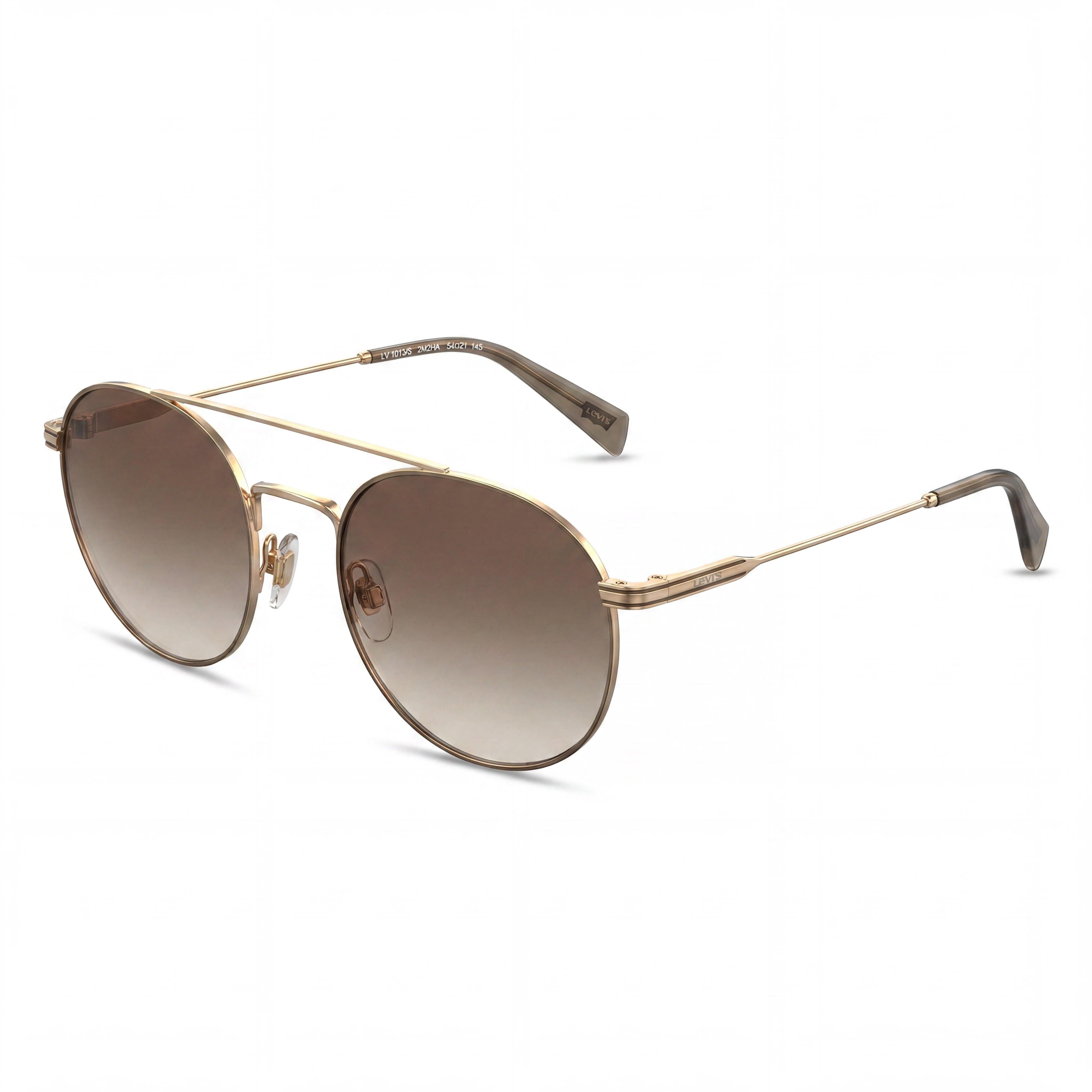 Levi's Modern Unisex Black Gold Stainless Steel Sunglasses, UV Protection, 54mm, Photo 1