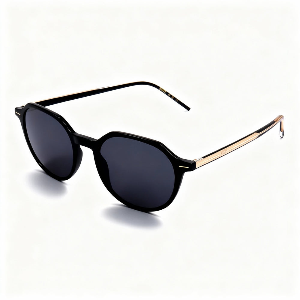 HUGO BOSS Light & Minimal Women's Acetate Eyeglasses with Grey Non-Polarized Lens Black Crystal Grey 51-19-140