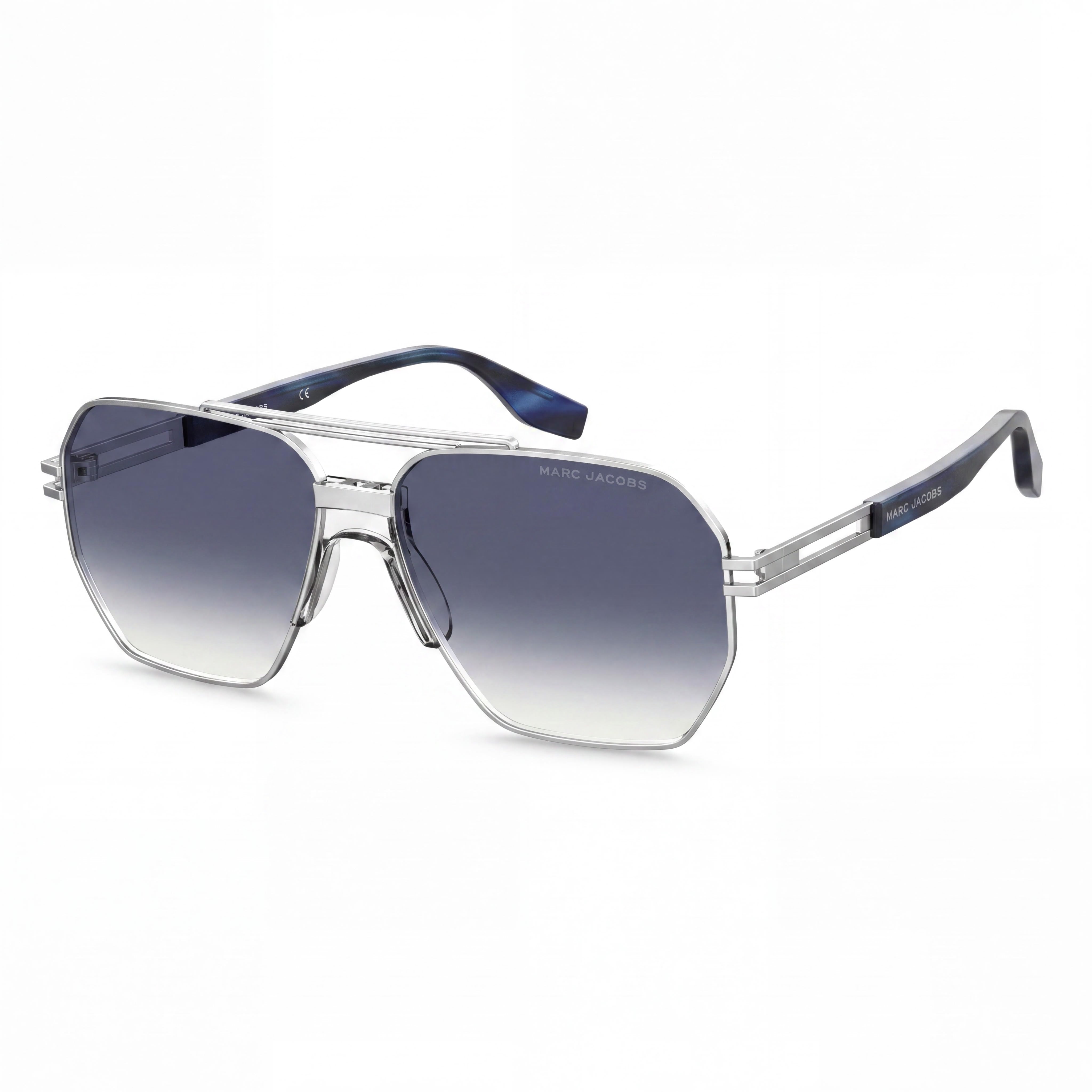 Marc Jacobs Casual Men's Metal Palladium Blue Frame Dark Blue Shaded Non-Polarized Sunglasses 60mm, Photo 1