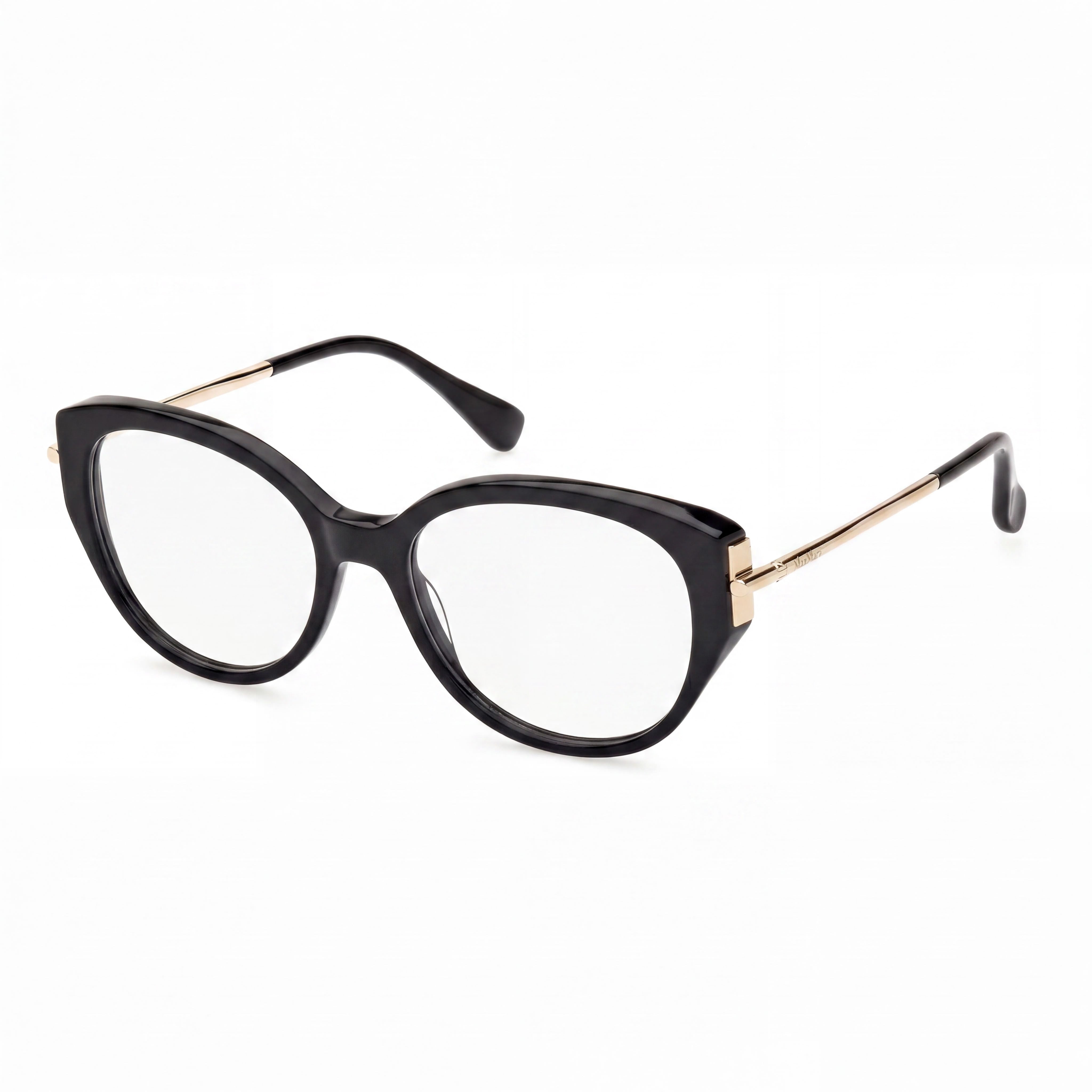Gafas de sol de plástico MaxMara Mm5116 para mujer, negro brillante y oro pálido, 52 mm, Photo 1