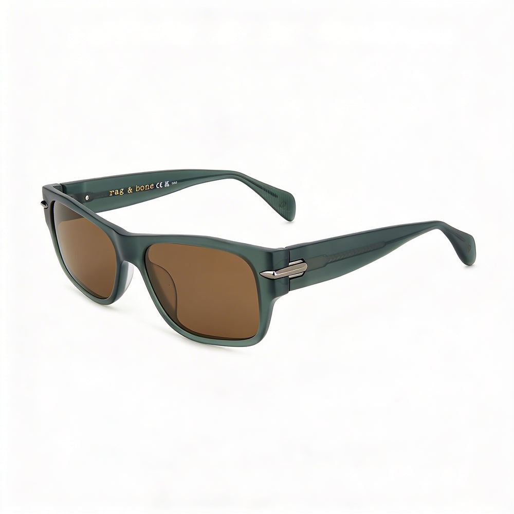 Rag & Bone Casual para hombre, armazón de acetato de cristal, lentes verdes no polarizadas 55-17-145