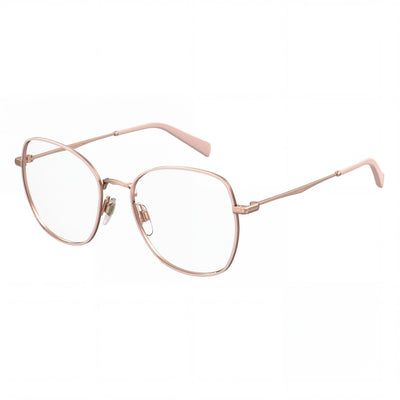 Gafas graduadas Levi's Lv 5023 de metal rosa para mujer - Tamaño 52 mm lente, 18 mm puente, 145 mm patilla