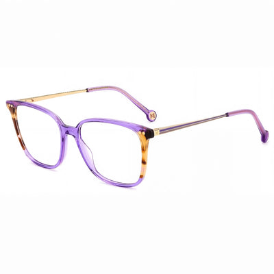 Carolina Herrera Her 0165 Women's Modern Multicolored Magnesium Frame with Violet Havana Lenses Eyeglasses 53mm Lens Width
