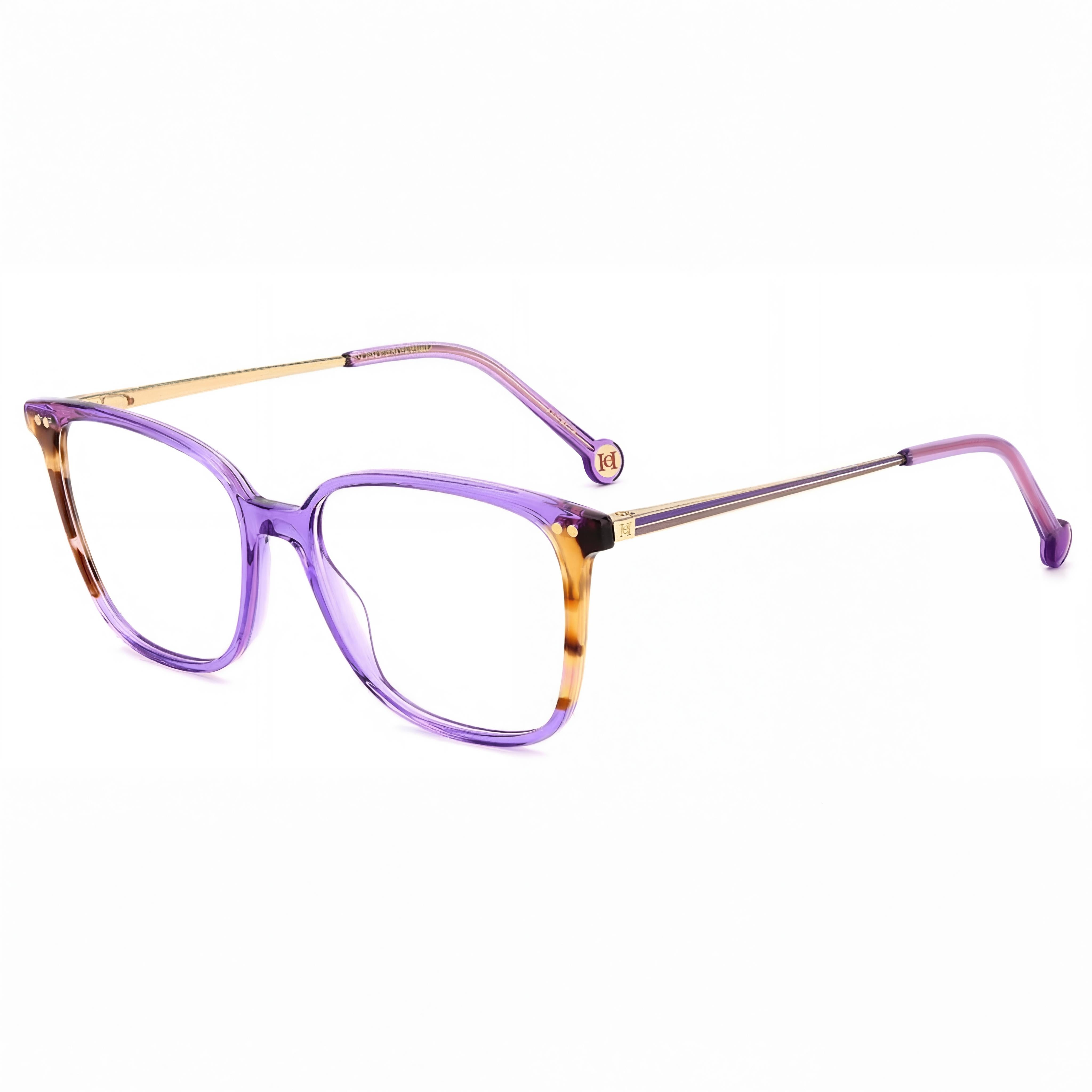 Carolina Herrera Her 0165 Women's Modern Multicolored Magnesium Frame with Violet Havana Lenses Eyeglasses 53mm Lens Width, Photo 1