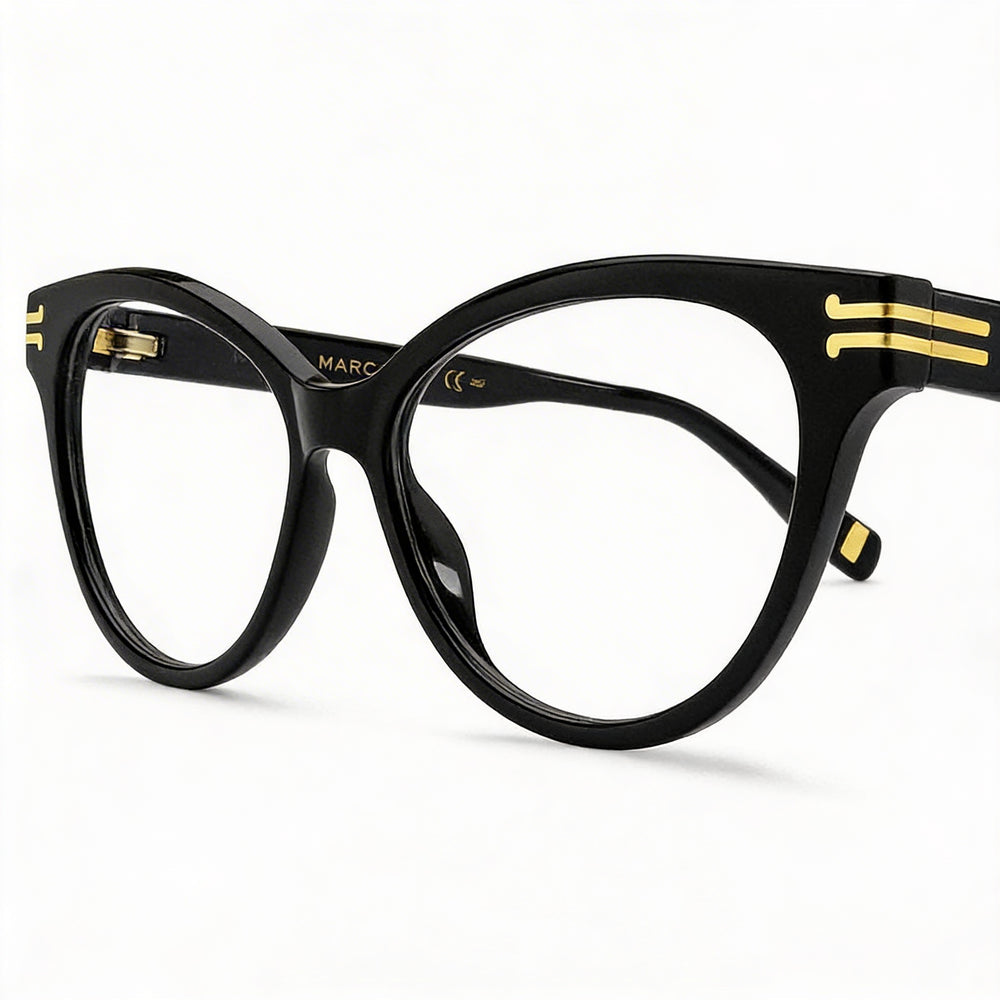 Gafas de sol Marc Jacobs Mj 1060 Cat Eye de acetato negro para mujer, 52 mm