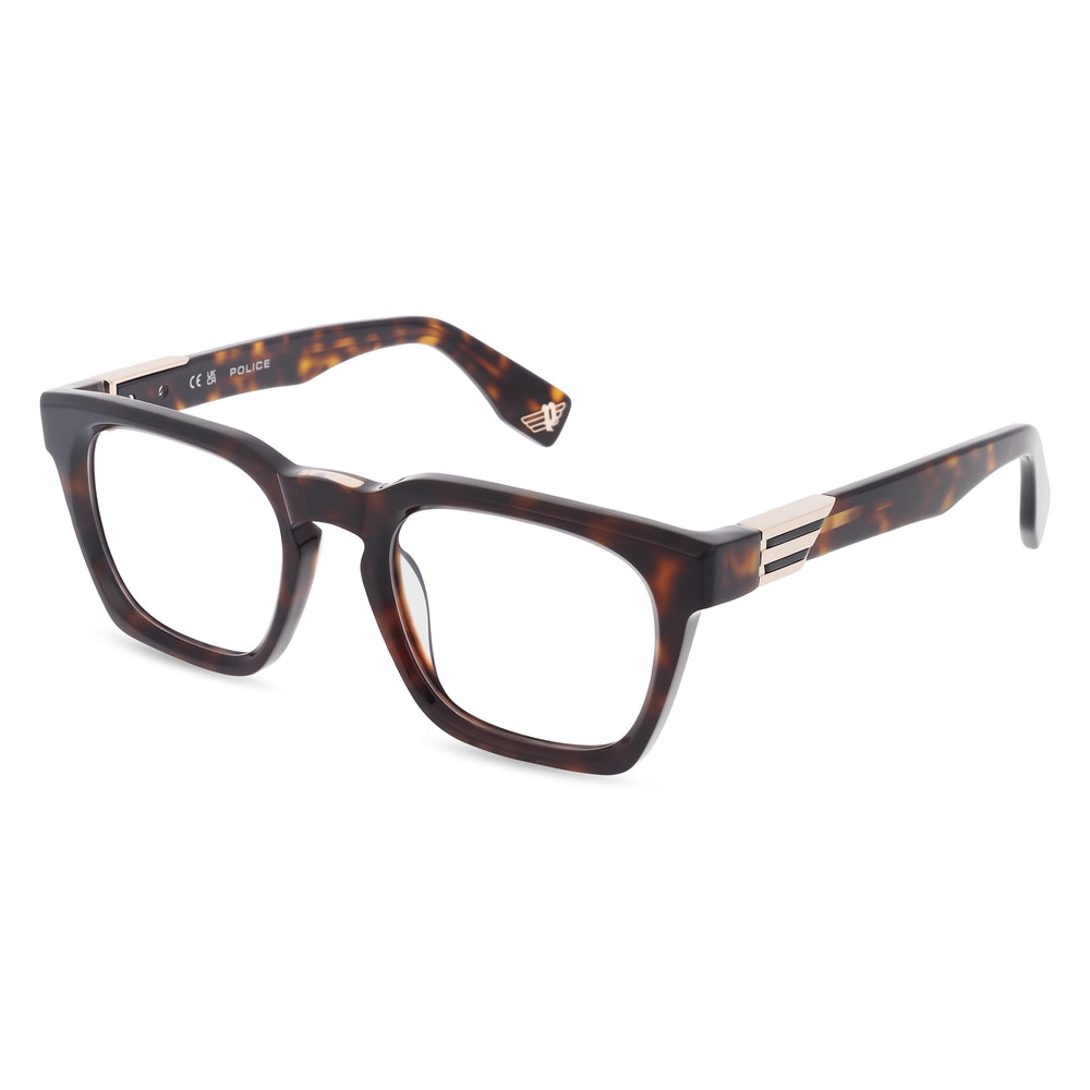 Gafas de sol Police Casual para hombre, montura completa de acetato, acabado negro brillante, ancho de lente de 51 mm.