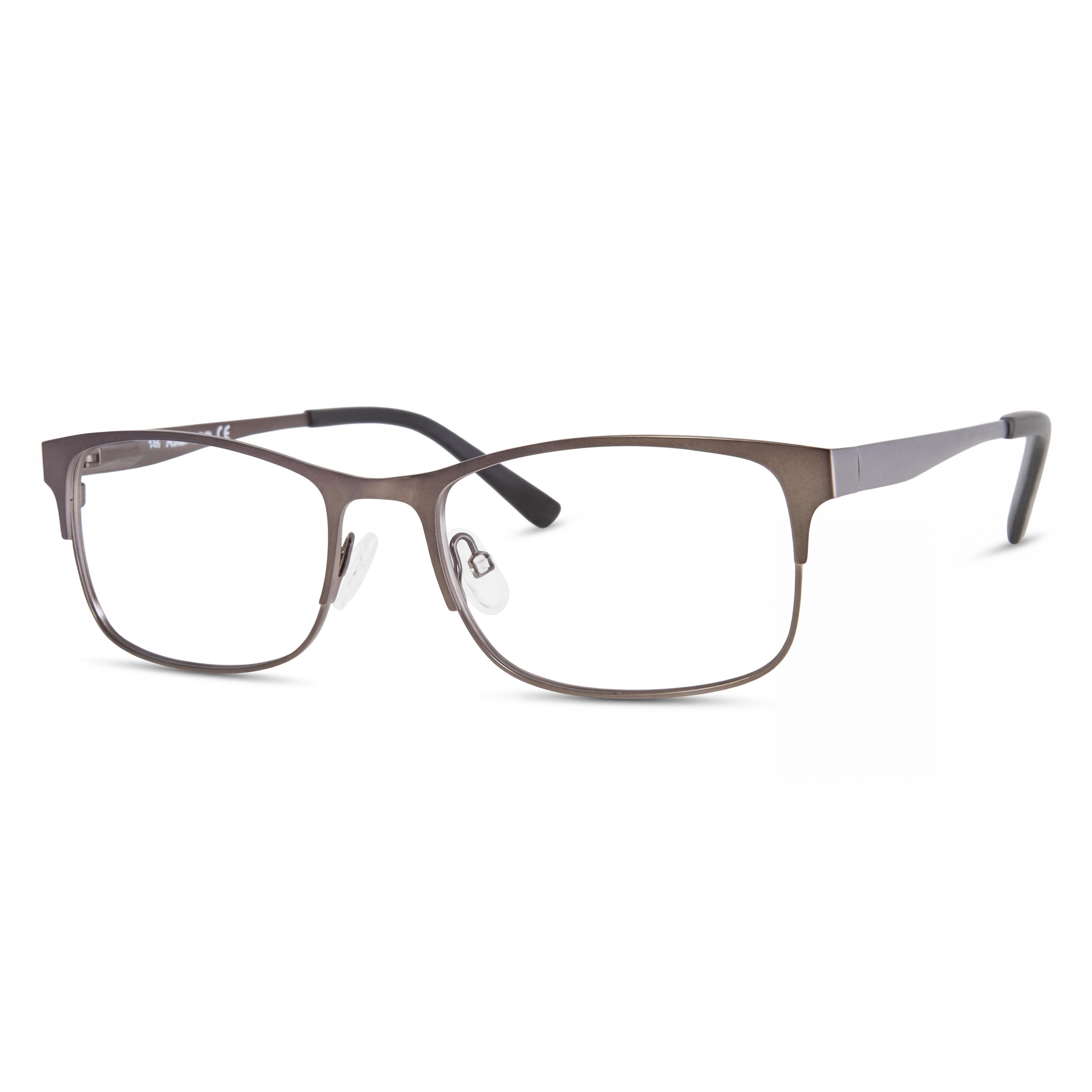 Gafas Adensco para hombre con lentes de demostración transparentes, listas para graduar - Rutenio mate, Photo 1
