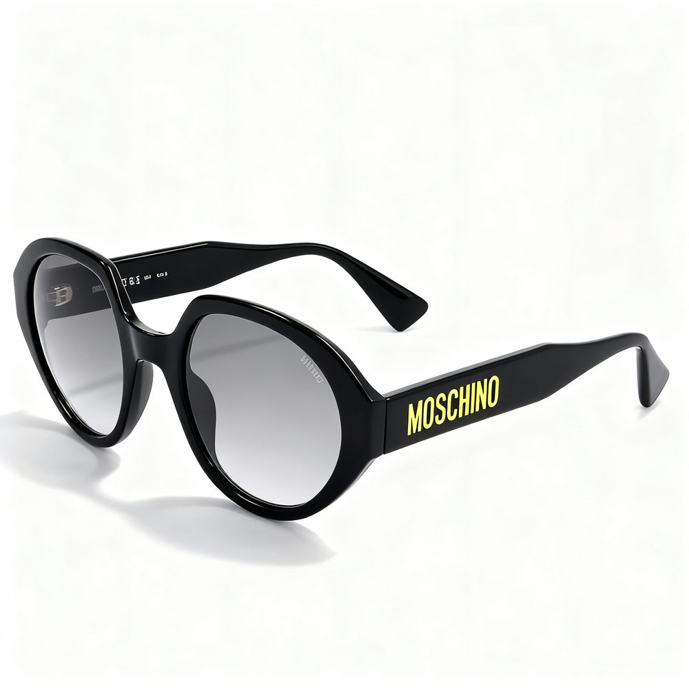 Gafas de sol Moschino Mos126/S para mujer, montura de acetato negra, sin polarizar, con degradado en gris oscuro, 53-22-140