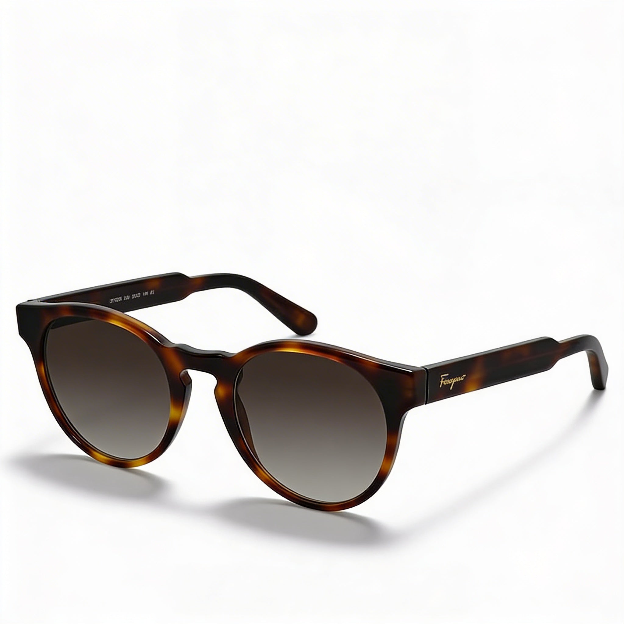 Gafas de sol Ferragamo Classic SF1068S redondas de plástico carey para mujer, con lentes marrones degradadas 100% UV no polarizadas de 52 mm, Photo 1