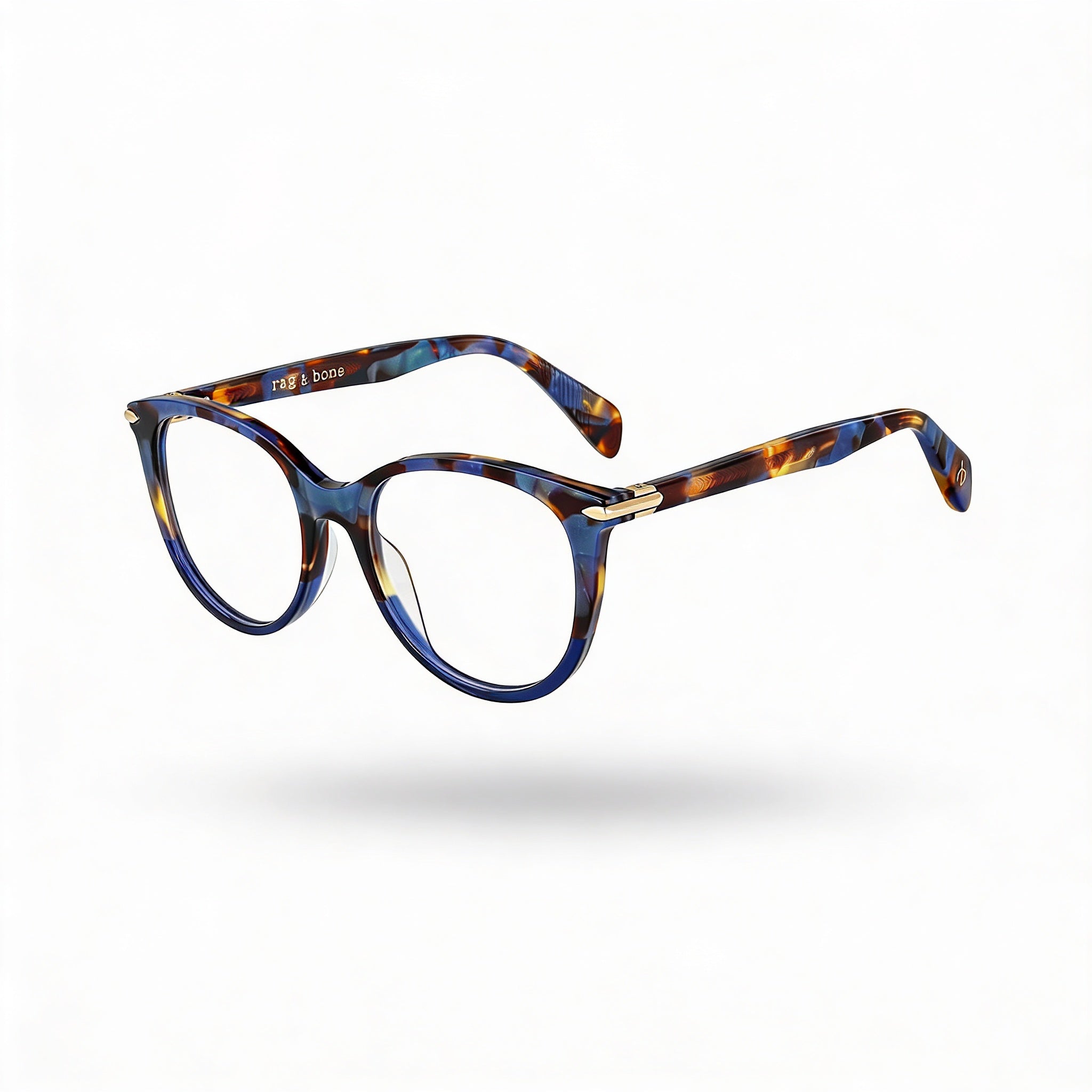 Gafas de sol Rag & Bone Rnb 3023 para mujer, montura de acetato color azul Habana, lentes de policarbonato de 51 mm, Photo 1