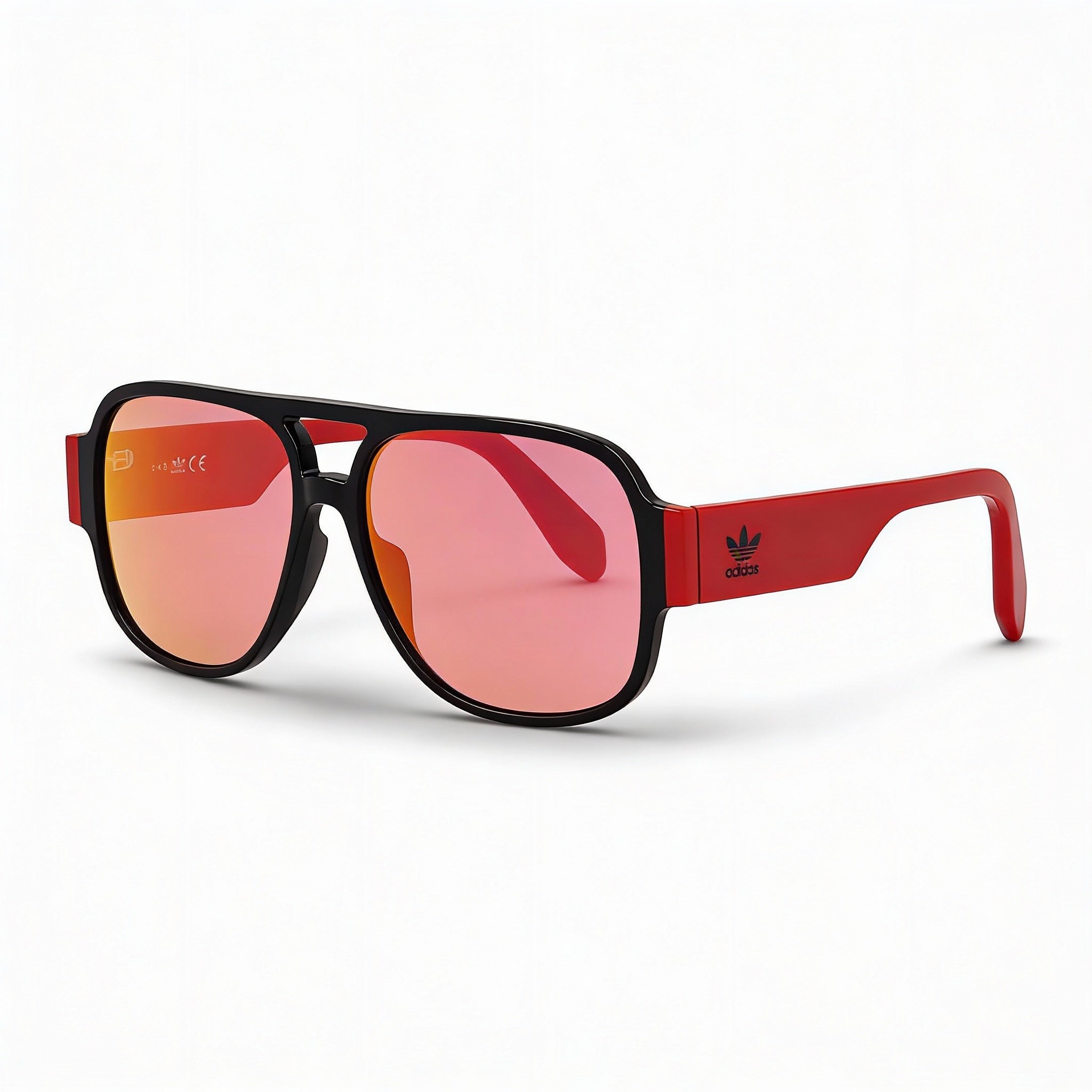 Gafas de sol adidas Originals Classic para hombre, de acetato, color negro brillante, 57 mm, efecto espejo burdeos, protección UV, Photo 1