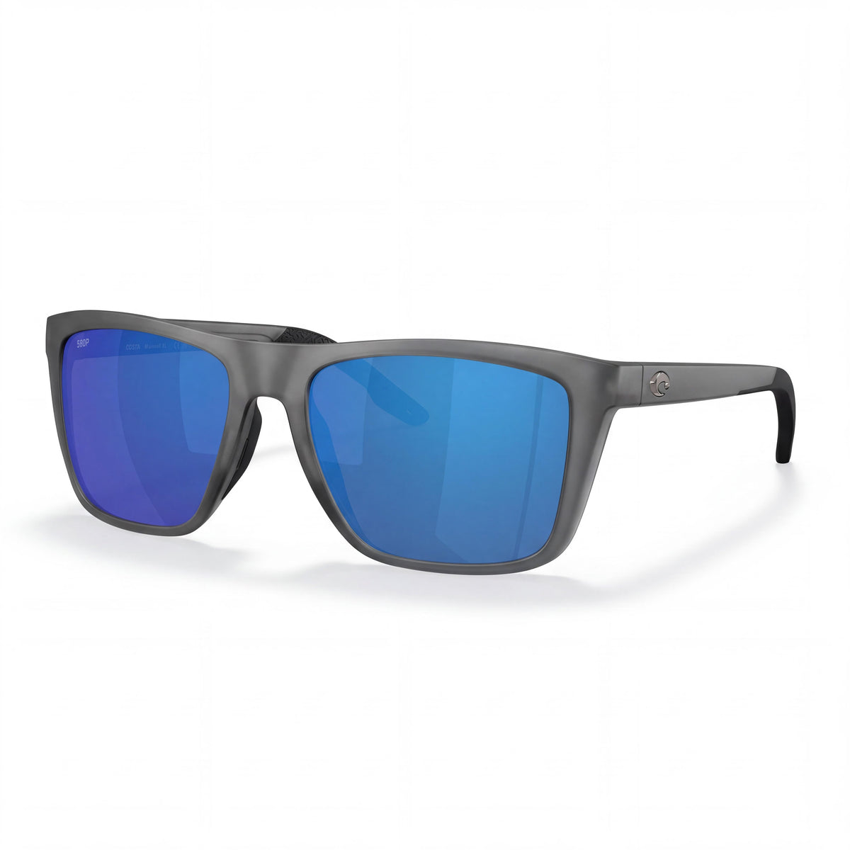 Costa Del Mar Mainsail XL Men's Polarized Square 59mm Sunglasses - Matte Grey Smoke Frame, Blue Mirrored Lens, 100% UV, Photo 1