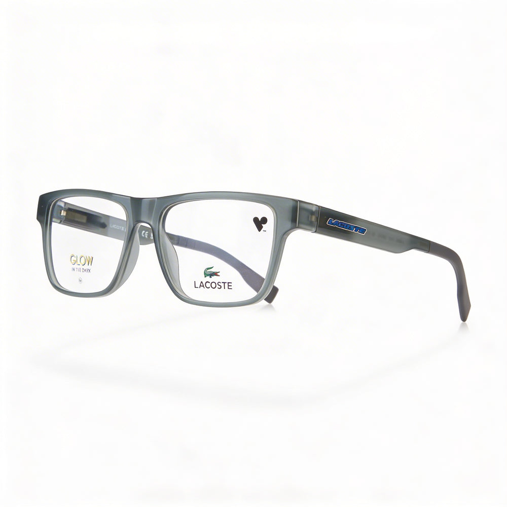 Gafas Lacoste L3655 para mujer, montura rectangular moderna modificada, Iniettato, gris Lumi, lente de 49 mm
