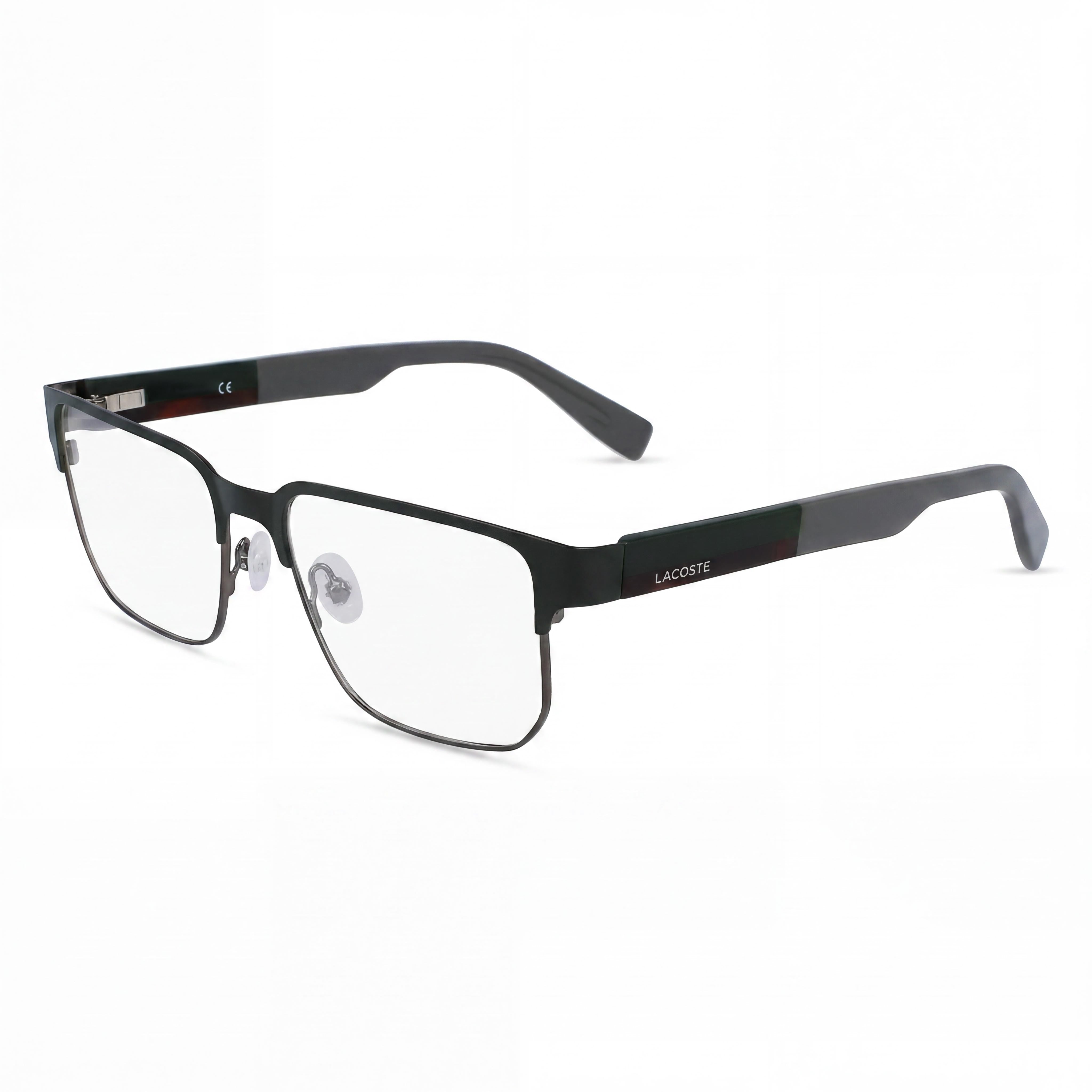 Lacoste L2290 Unisex Modern Polarized Green Metallo Frame Sunglasses with Green Polycarbonate Lenses 55mm, Photo 1