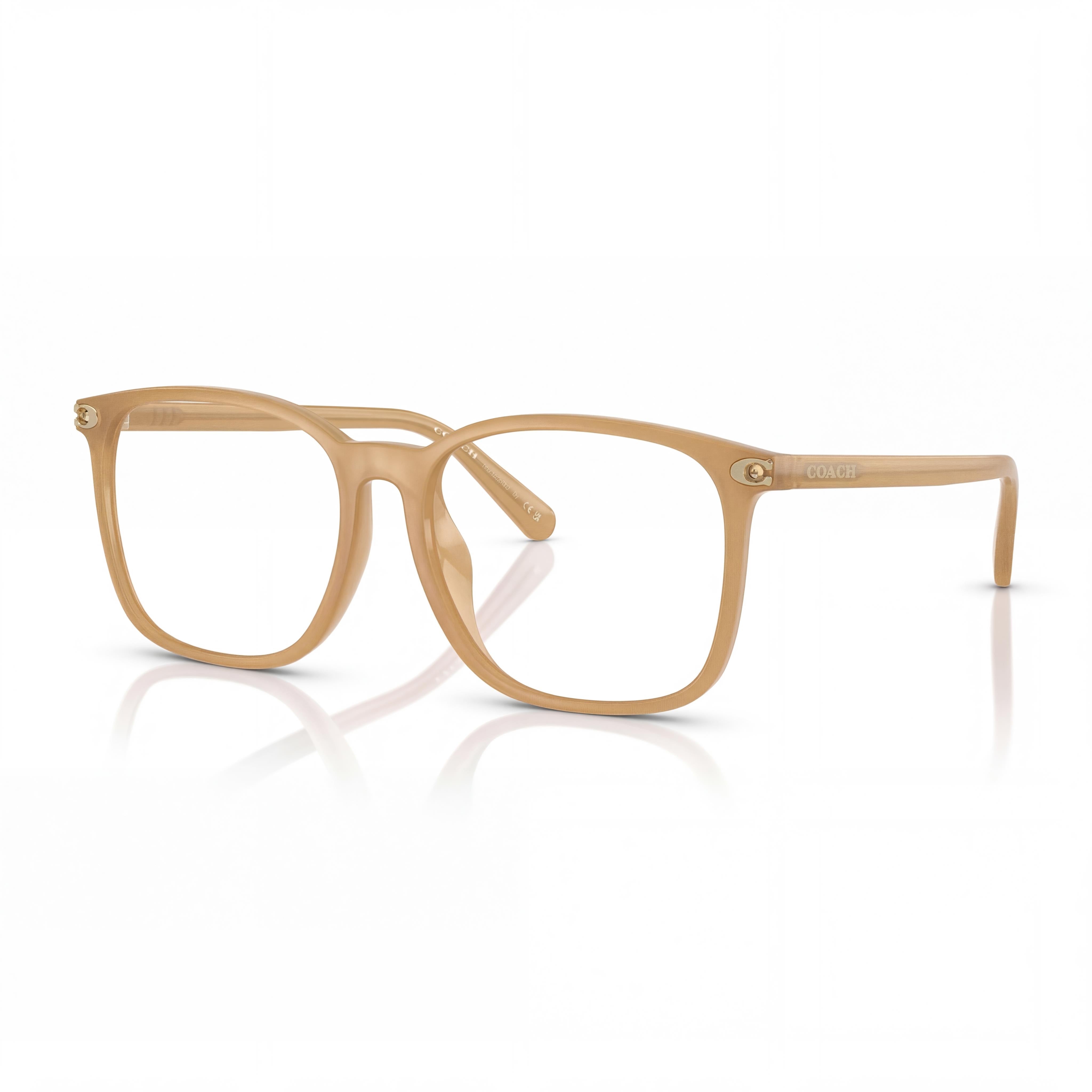 Monturas de gafas COACH de plástico cuadradas para mujer, listas para lentes de prescripción, modelo HC6254BD color Milky Tea, 55mm, Photo 1