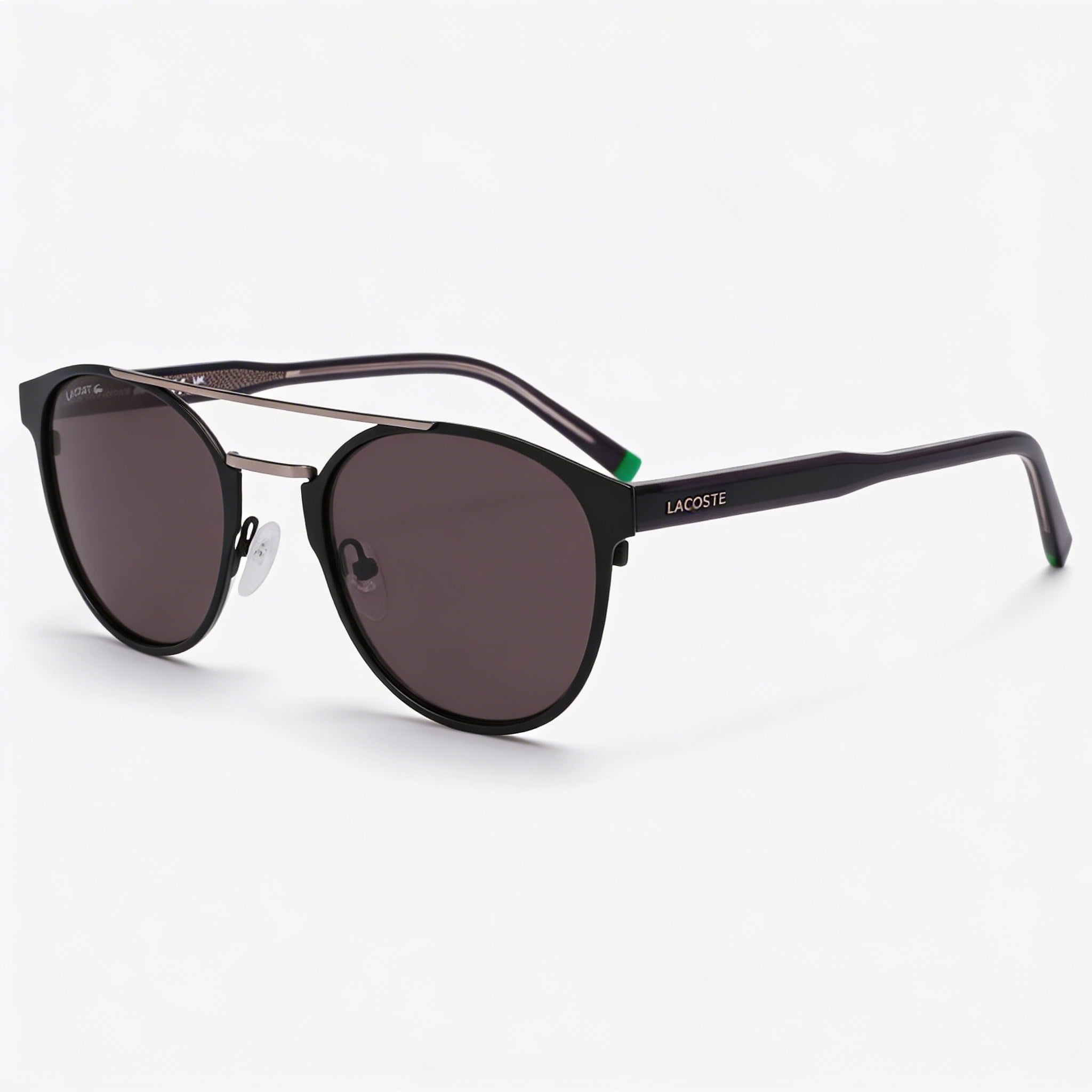 Lacoste Casual Matte Black Metal Frame Polycarbonate UV Protected Sunglasses for Men and Women 53-22mm, Photo 1