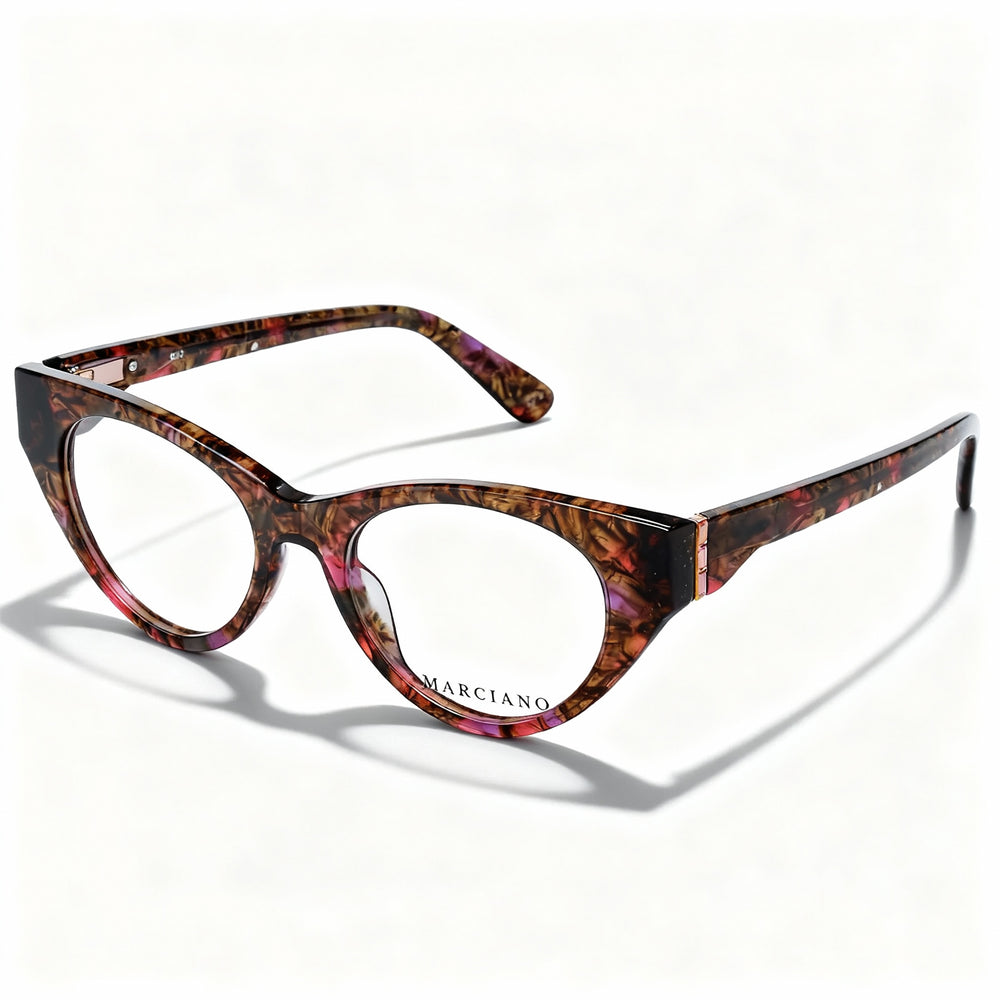 Gafas de sol GUESS S7221427 Cat Eye para mujer, color rosa, marrón, con montura de plástico pantografiada, 49-18-140