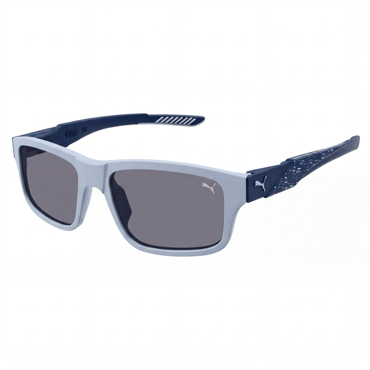 PUMA PU0396S Men's Casual Sunglasses with Grey-Blue-Grey Recycled Frame and Non-Polarized Lenses 56mm, Photo 1