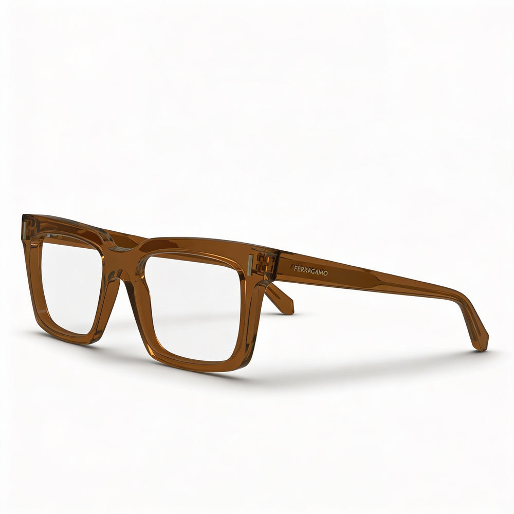 Salvatore Ferragamo Sf2993 Men's Acetate Transparent Brown Eyeglasses 53mm