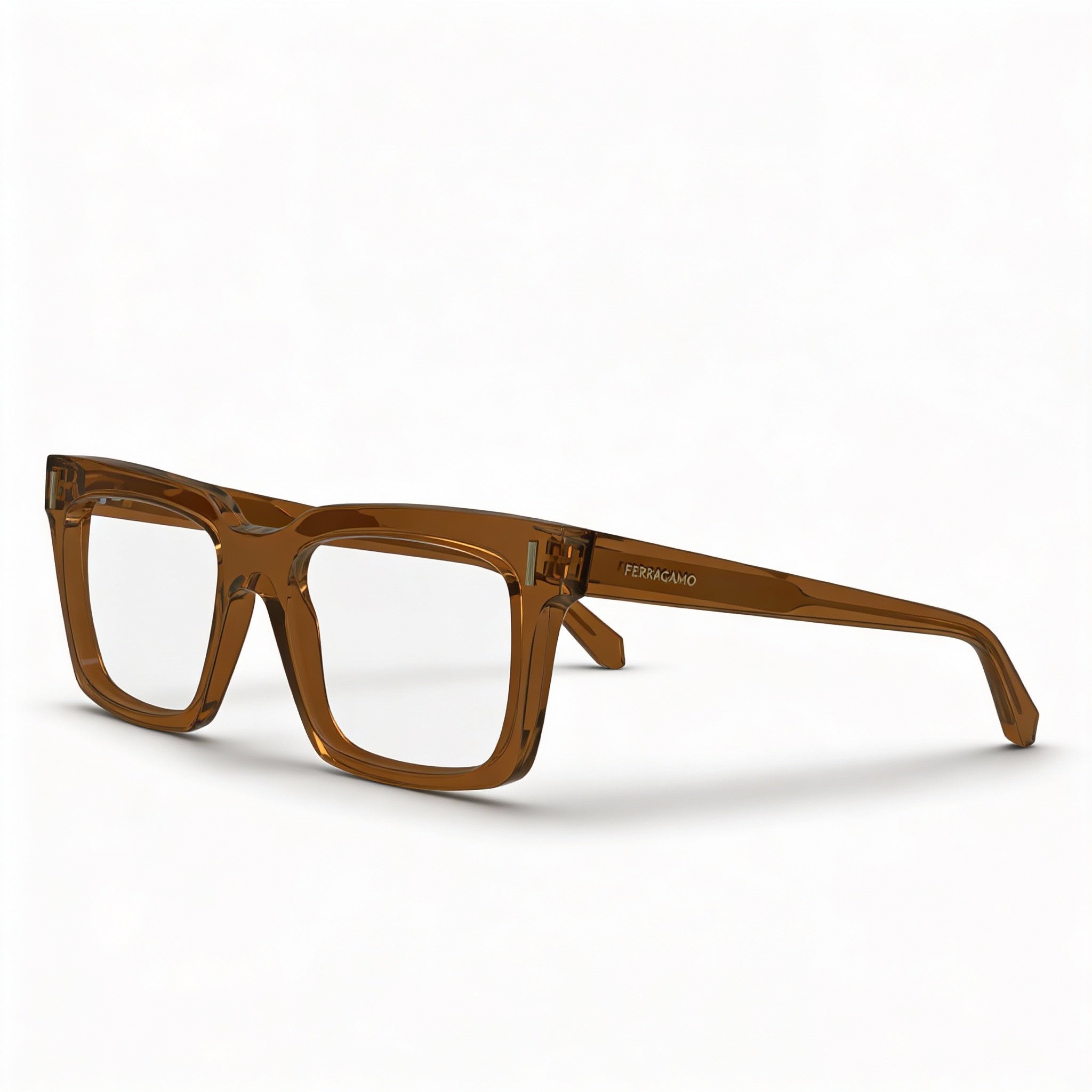 Gafas de sol Salvatore Ferragamo SF2993 para hombre, de acetato, color marrón transparente, 53 mm, Photo 1
