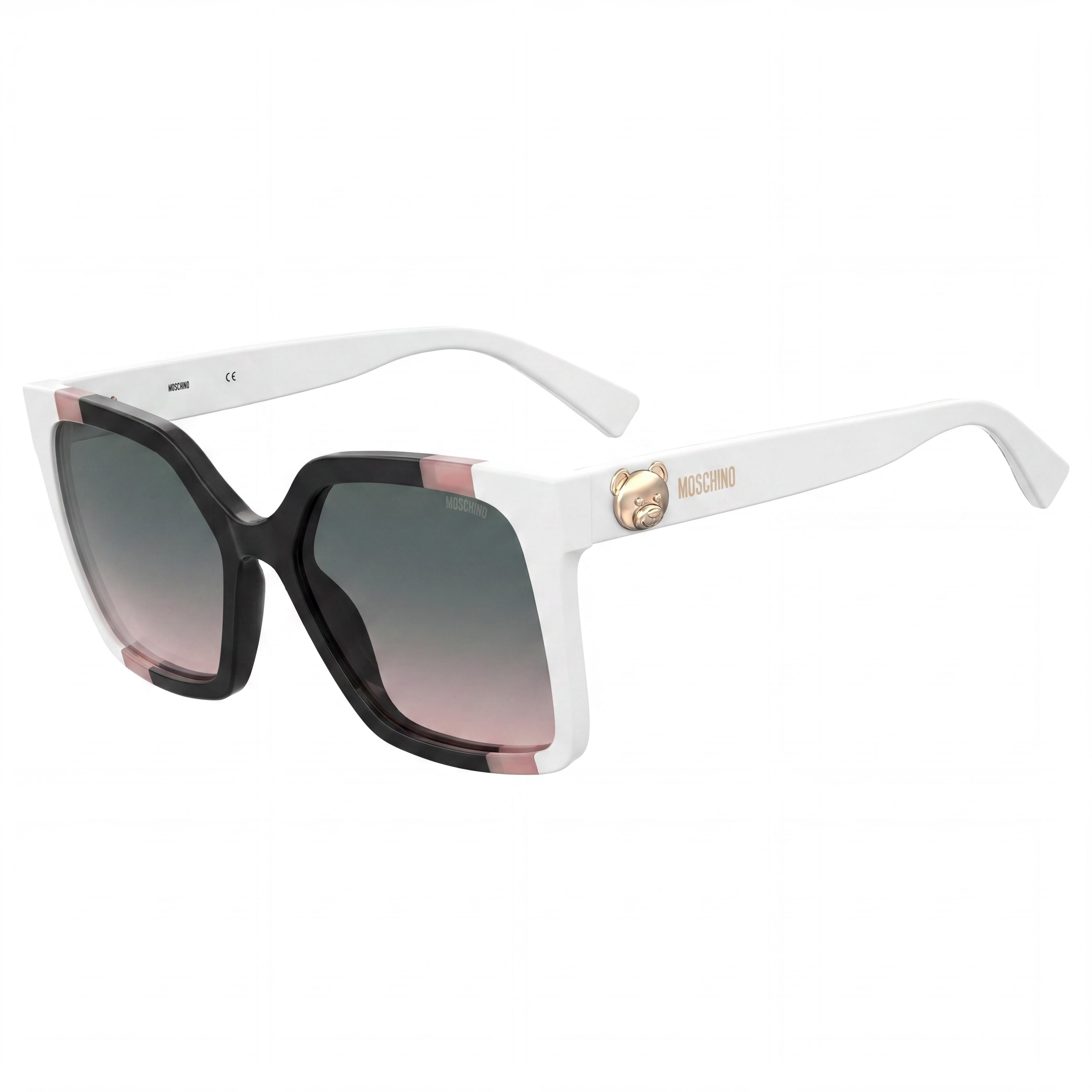 Moschino Mos123/S Women's Acetate Sunglasses Black Pink/Grey Pink Shaded Frame Black Pink Lenses 55mm 100% UV Protection Non-Polarized, Photo 1