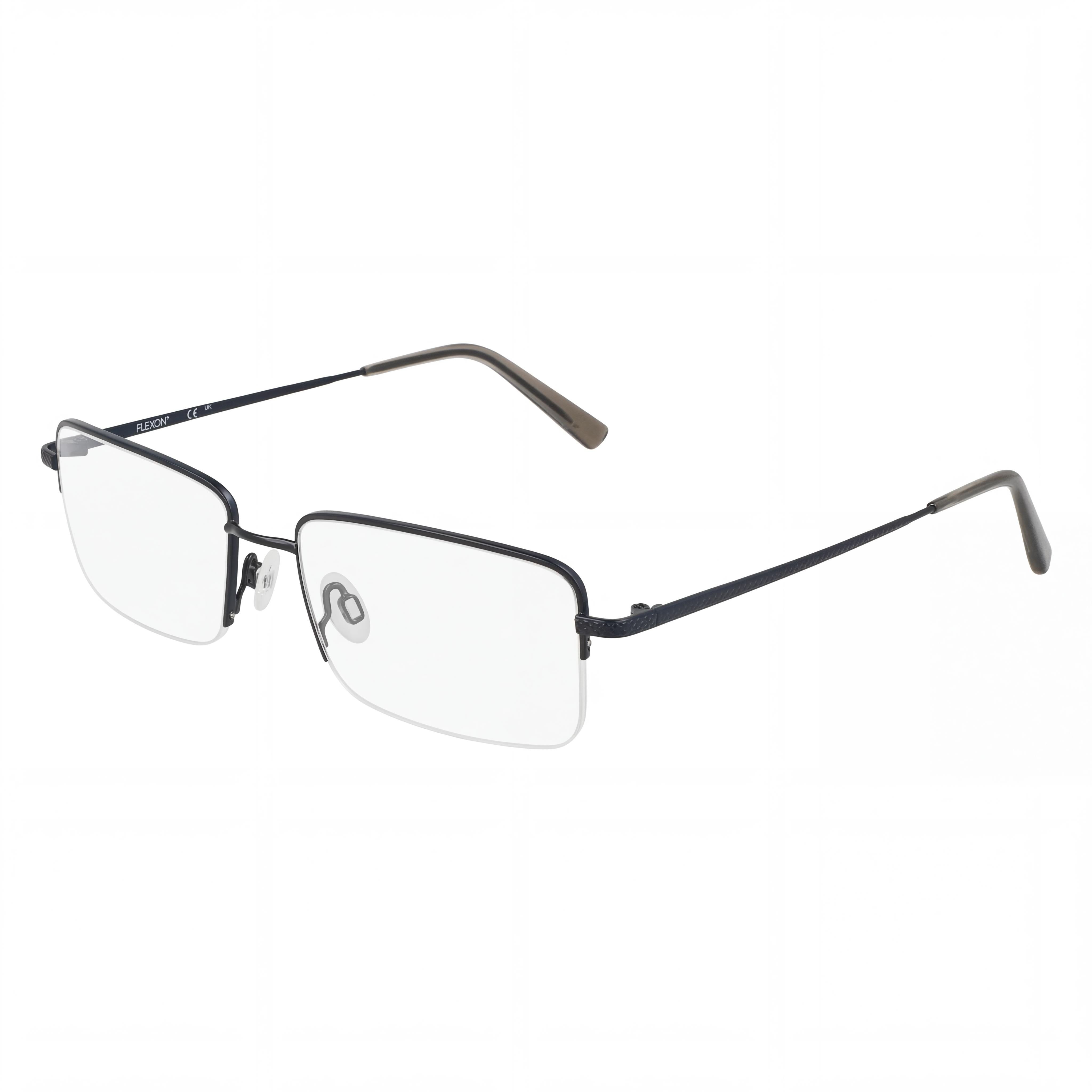 Flexon H6073 Men's Eyeglasses with Satin Navy Frame and Multicoloured Composite Lenses 2-18-150, Photo 1