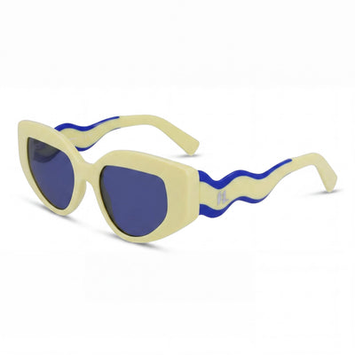 KARL LAGERFELD Kl6144s Women's Shiny Yellow Bio-Injected Cat-Eye UV Protected Non-Polarized Sunglasses 50mm