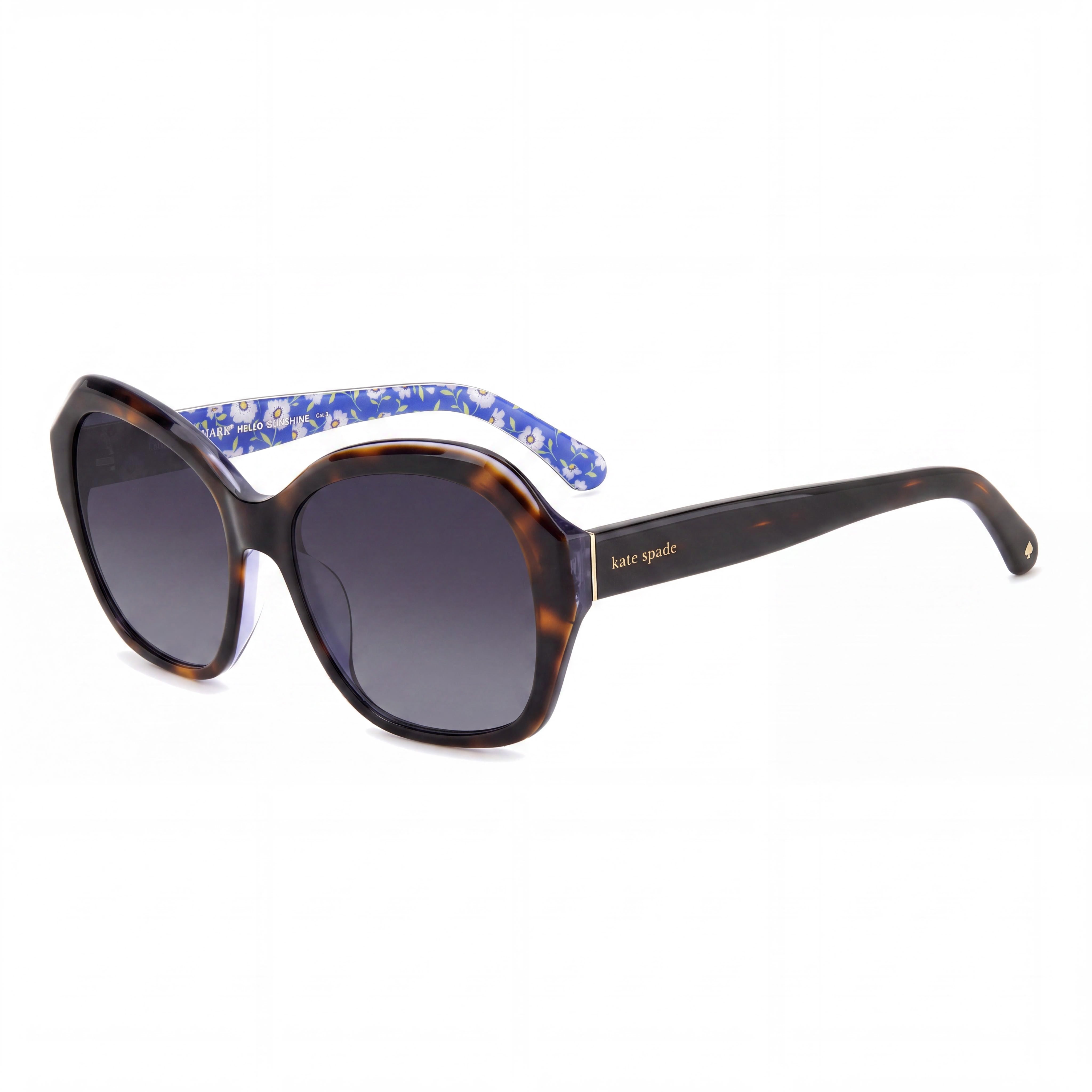 kate spade new york LOTTIE/G/S 086 Women's Acetate Havana Brown Frame Dark Grey Shaded Non-Polarized Sunglasses 55mm, Photo 1