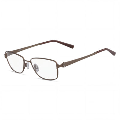 Montura óptica de metal multicolor Flexon Lana para mujer, lentes de policarbonato marrón, tamaño 53-17-135