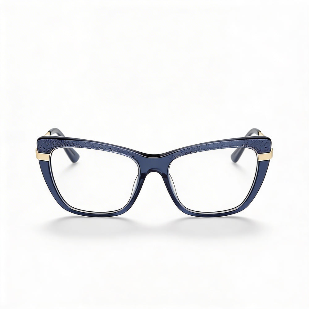 Guess Gu50246 Women's Shiny Blue Plastic Frame Non- Lenses Eyewear Lens Width 50mm Bridge 16mm Temple 140mm