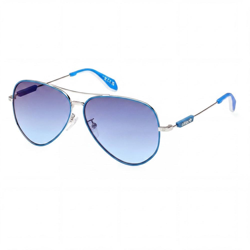 adidas Originals Or0085 Unisex Acetate Light Blue / Light Ruthenium Frame Blue Mirror Non-Polarized UV Lenses 59mm