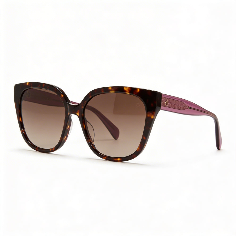 Gafas de sol clásicas de mujer rag & bone con montura de plástico de carey y lentes de policarbonato marrón degradado de 56 milímetros