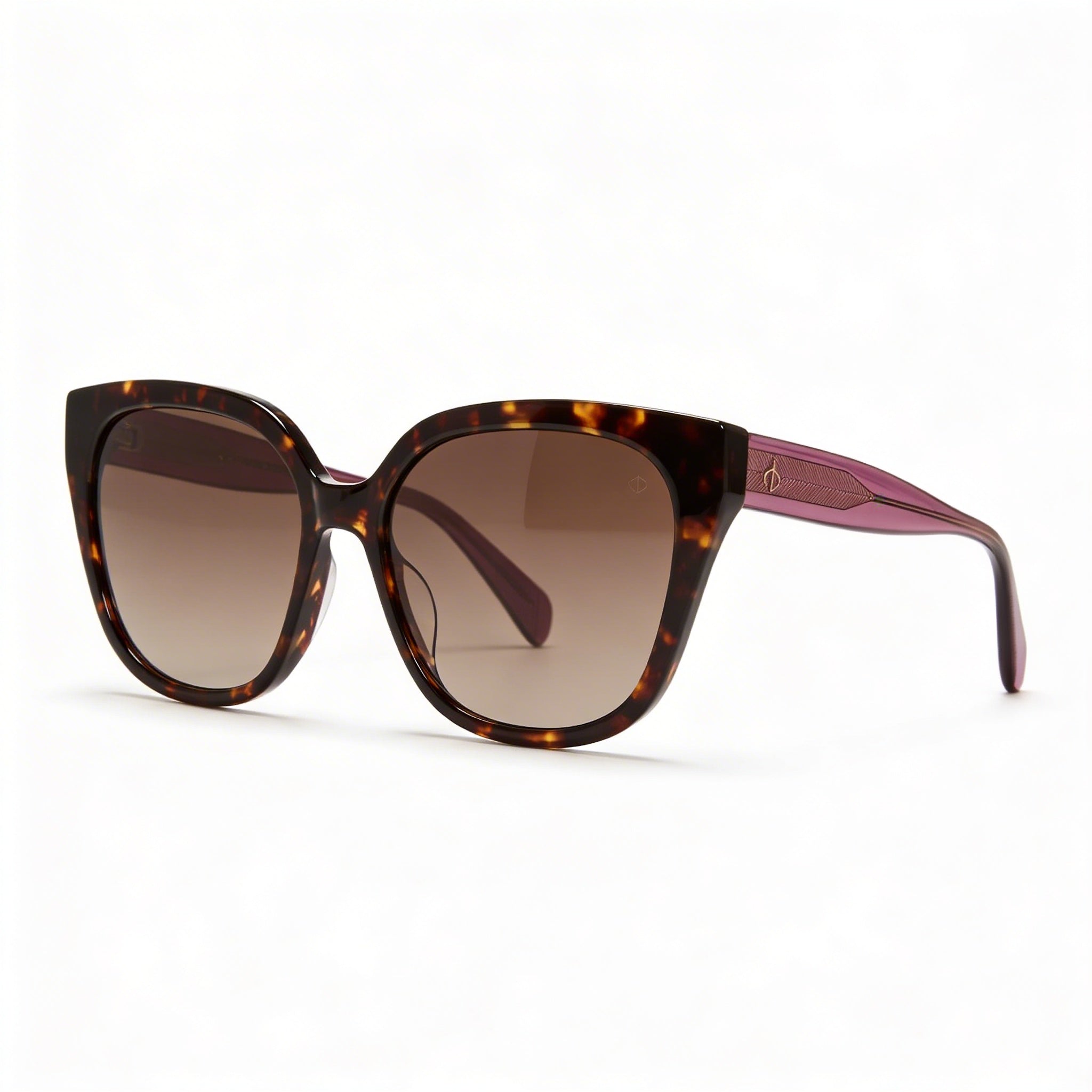 Gafas de sol clásicas de mujer rag & bone con montura de plástico de carey y lentes de policarbonato marrón degradado de 56 milímetros, Photo 1