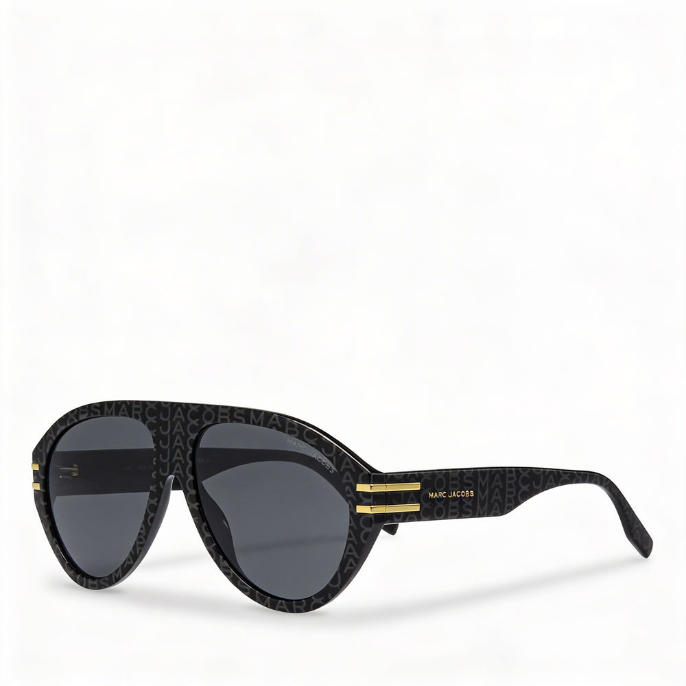 Marc Jacobs 747/S Men’s Acetate Pattern Black Gray Frame with Grey Polycarbonate Lenses 58mm