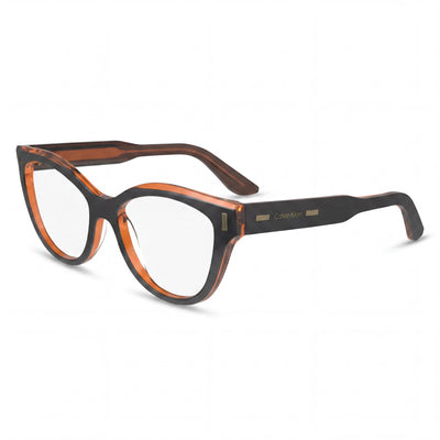 Gafas unisex modernas Calvin Klein, montura negra/marrón con lentes de policarbonato, 53 mm