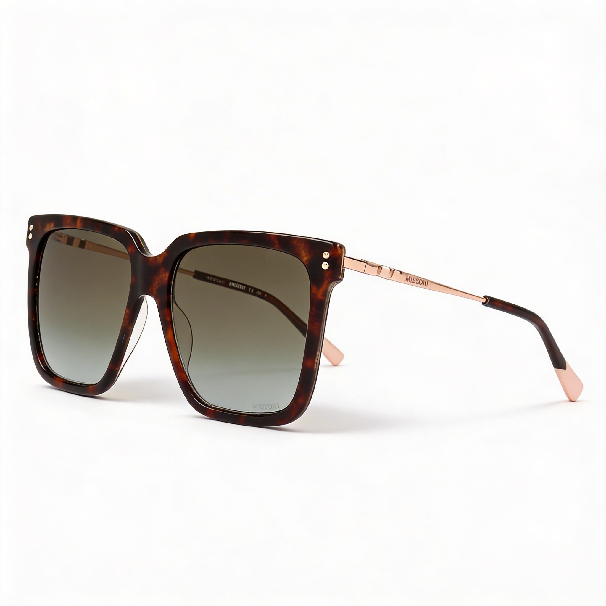 Gafas de sol Missoni Classic para mujer, montura de acetato color carey oscuro, lentes marrones degradadas, 100 % protección UV, 57 mm, Photo 1