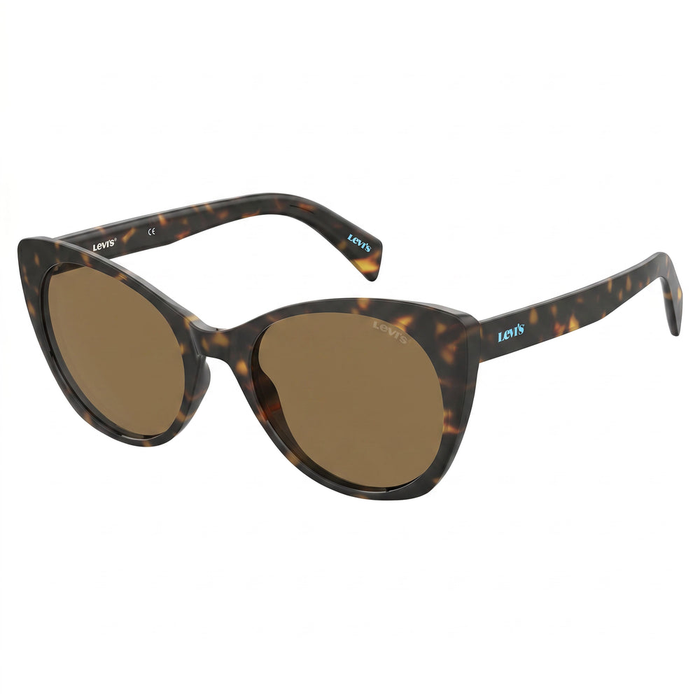 Gafas de sol Levi's Lv 1015/S para mujer, rectangulares, de plástico Havana, con lentes UV de policarbonato, 55-20-145