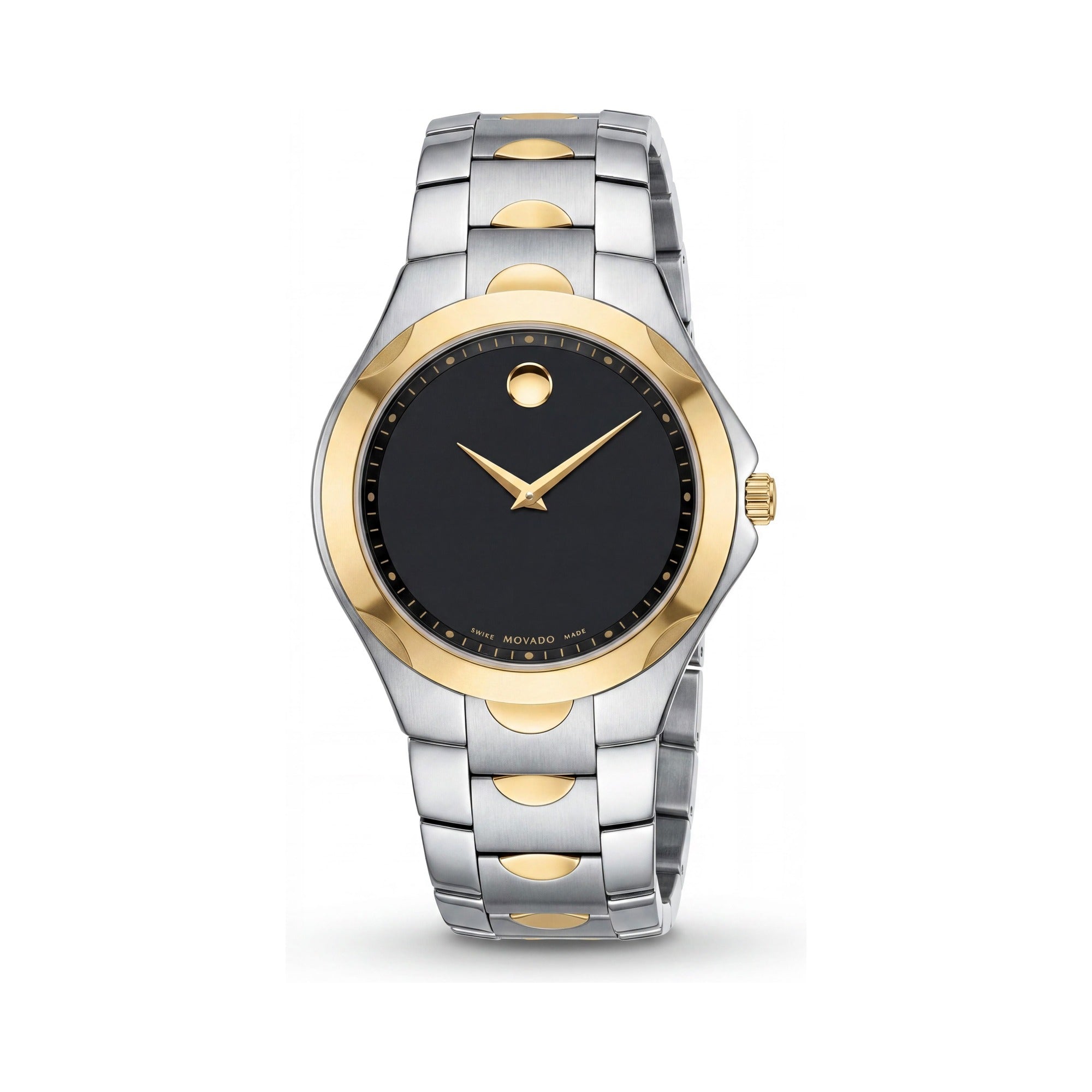 Reloj Movado Luno Sport para hombre, de cuarzo, plateado y dorado, de acero inoxidable en dos tonos, esfera negra, 40 mm, Photo 1