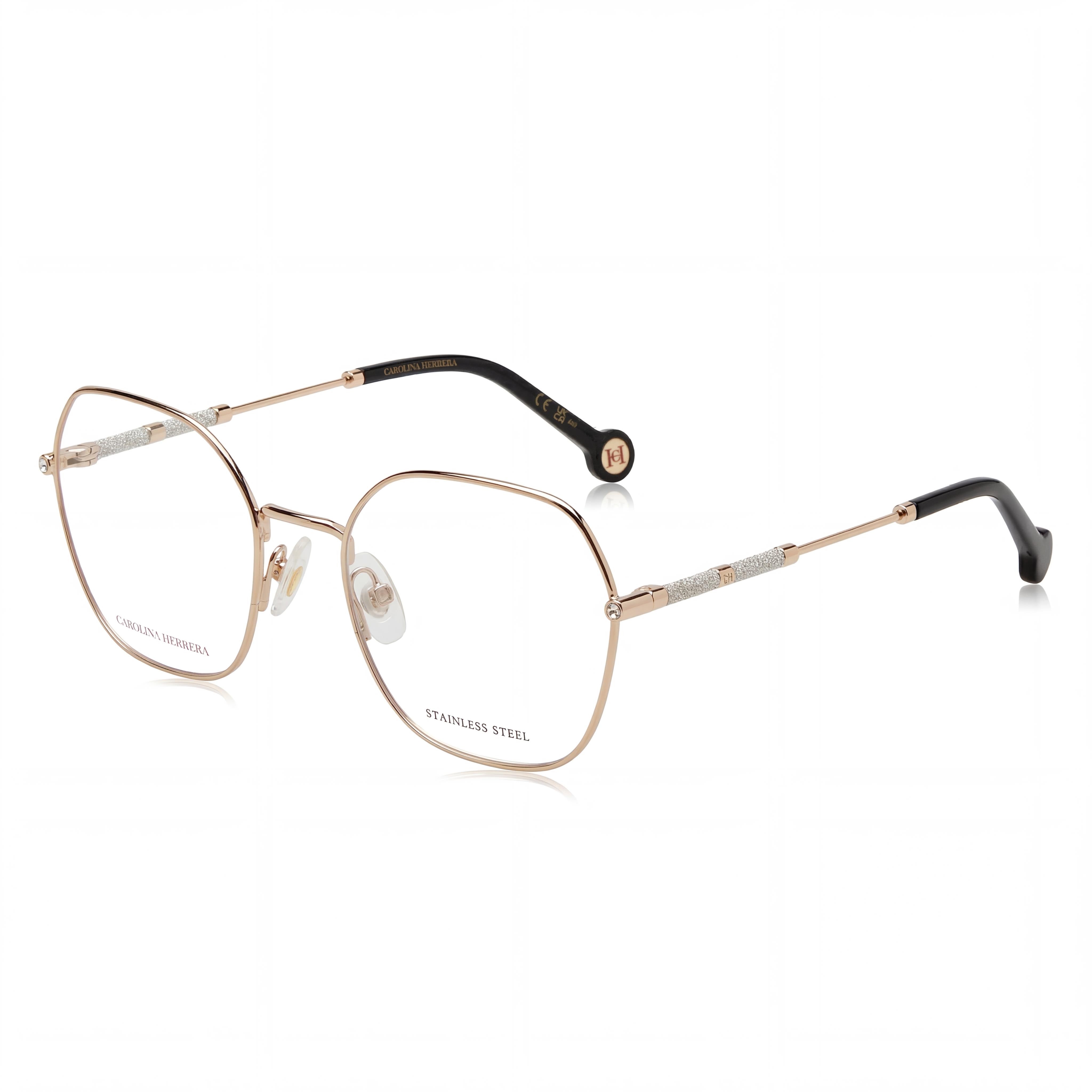 Carolina Herrera Her 0173 - Gafas de sol para mujer con montura metálica multicolor y lentes en oro rosa (ancho de lente: 54 mm), Photo 1
