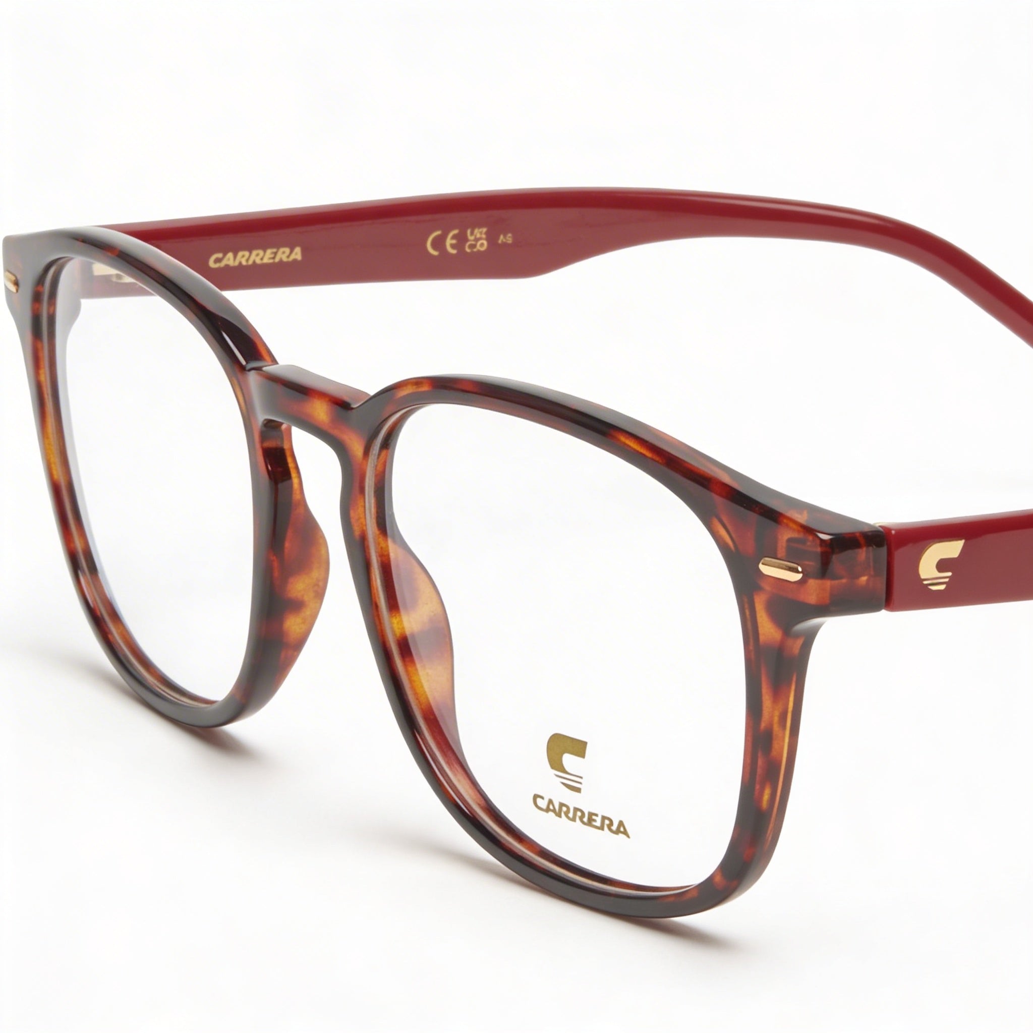 Carrera Casual Style Unisex Eyewear with Plastic Havana Red Frame and Clear Polykarbonat Lenses, 49mm, Photo 2