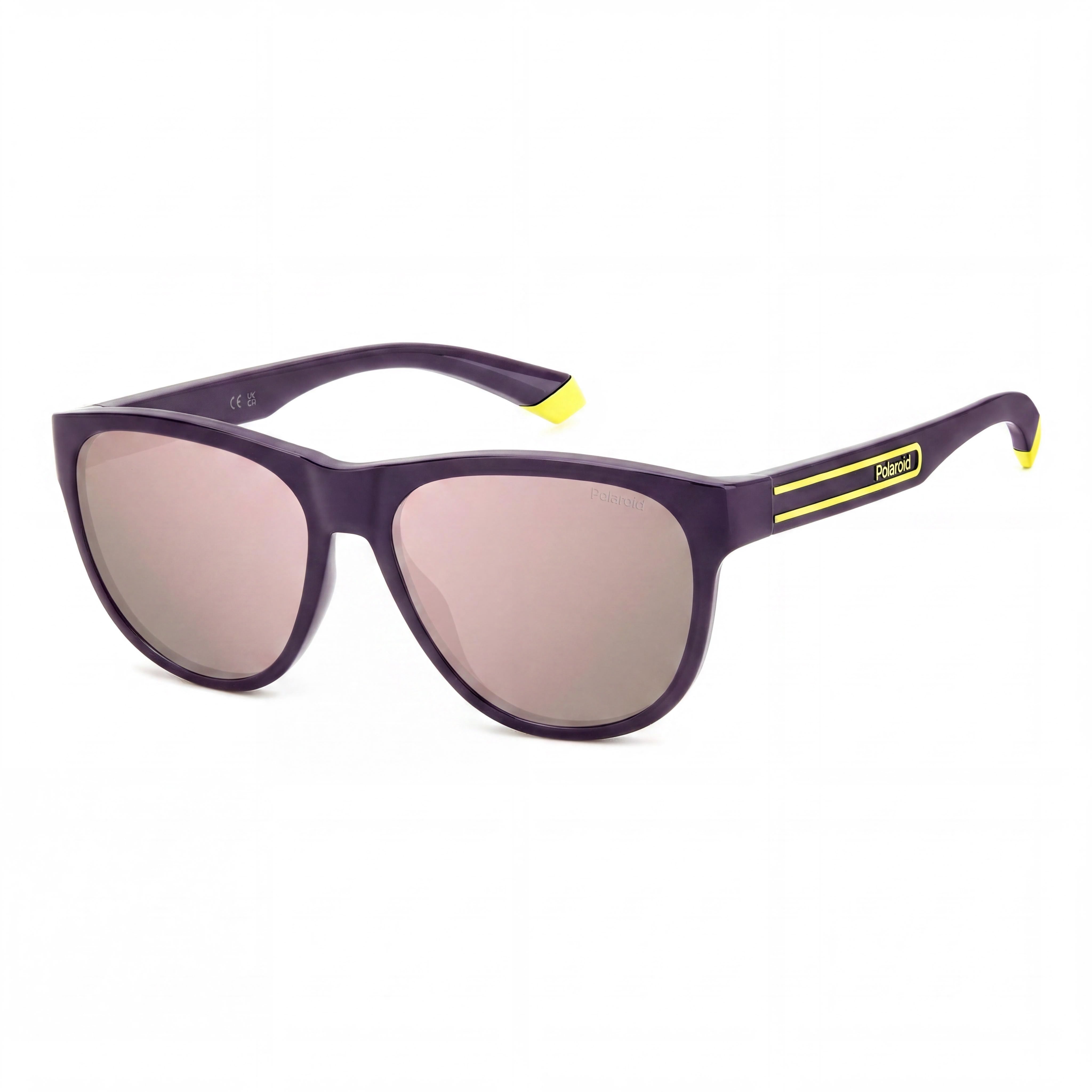 Polaroid Casual Men's Violet Polycarbonate Frame Polarized Rose Gold Multilayer Lenses Sunglasses 56mm, Photo 1