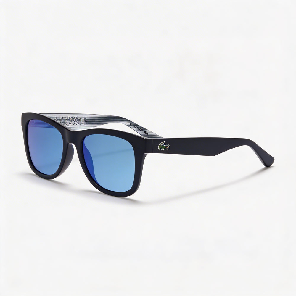 Lacoste Classic Unisex Matte Blue Plastic Anti-Reflective Mirrored UV Protection Sunglasses 53-20-140