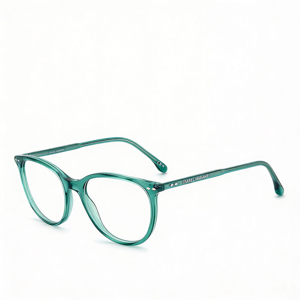 Gafas de Sol Unisex Modernas Isabel Marant con Montura de Acetato Verde Azulado y Lentes de Policarbonato Verde Azulado no Polarizadas, 51mm de Ancho de Lente