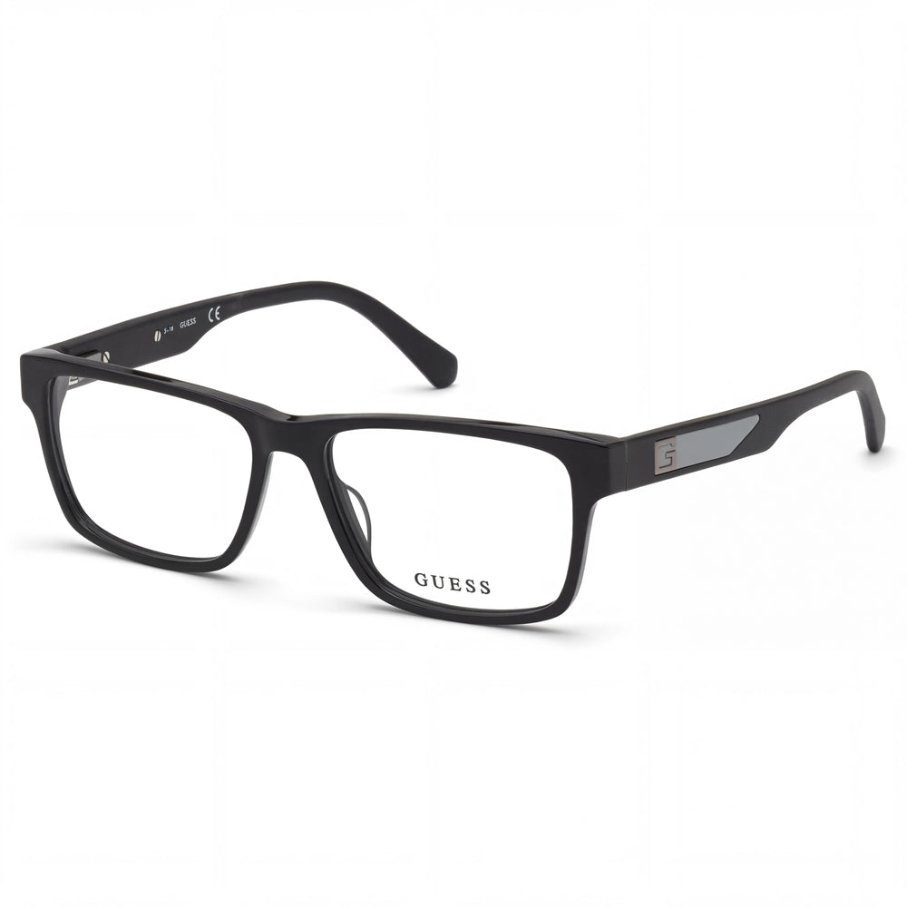 GUESS Gu50018 Women's Plastic Optical Eyeglasses Frame with Demo Lenses Shiny Black, Matte Black 54mm