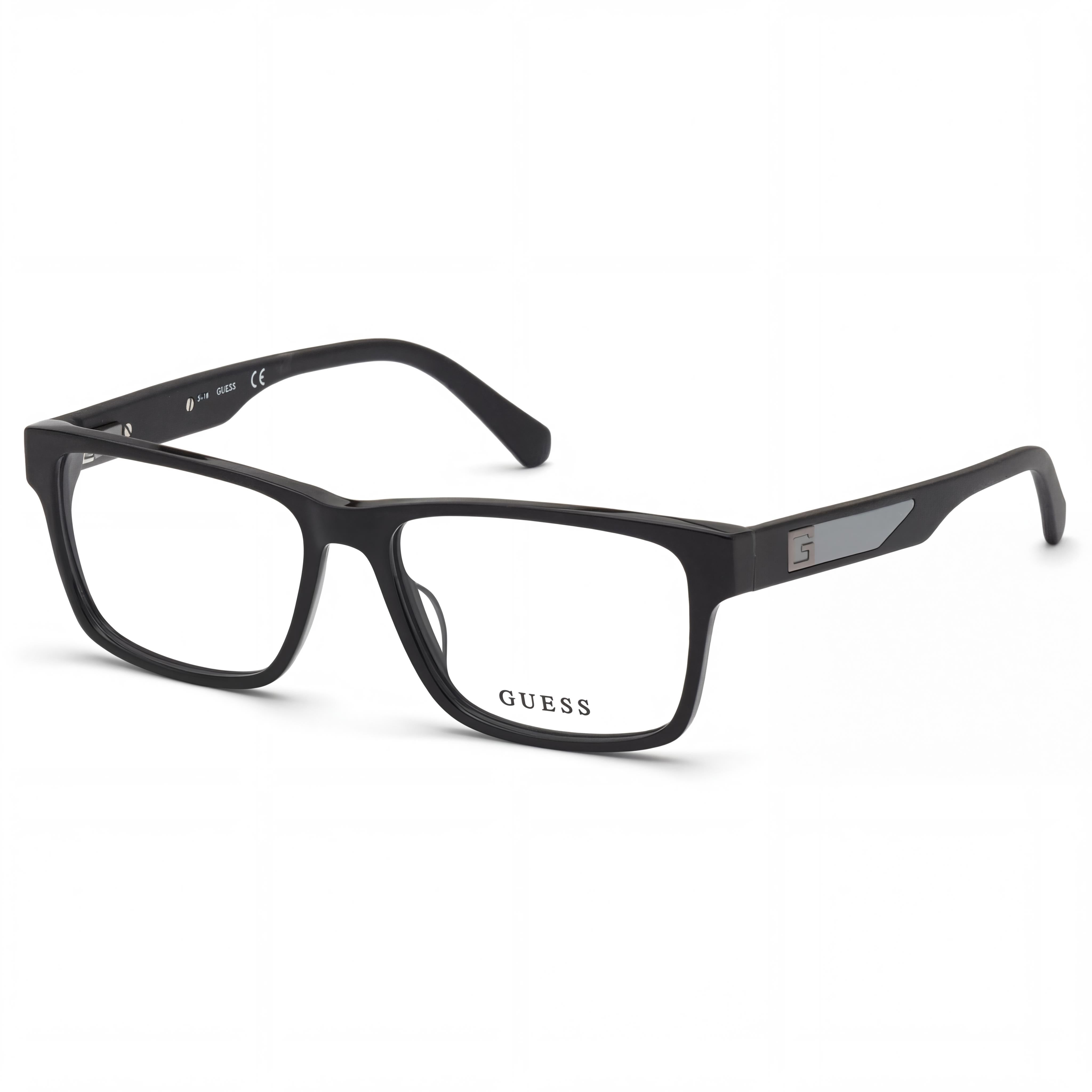 GUESS GU50018 Gafas ópticas de plástico para mujer con lentes de demostración negro brillante, negro mate 54 mm, Photo 1