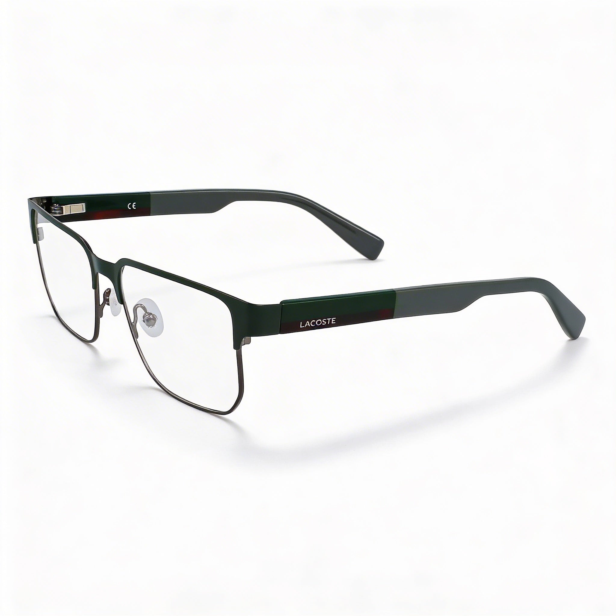 Lacoste L2290 Unisex Modern Polarized Green Metallo Frame Sunglasses with Green Polycarbonate Lenses 55mm, Photo 1