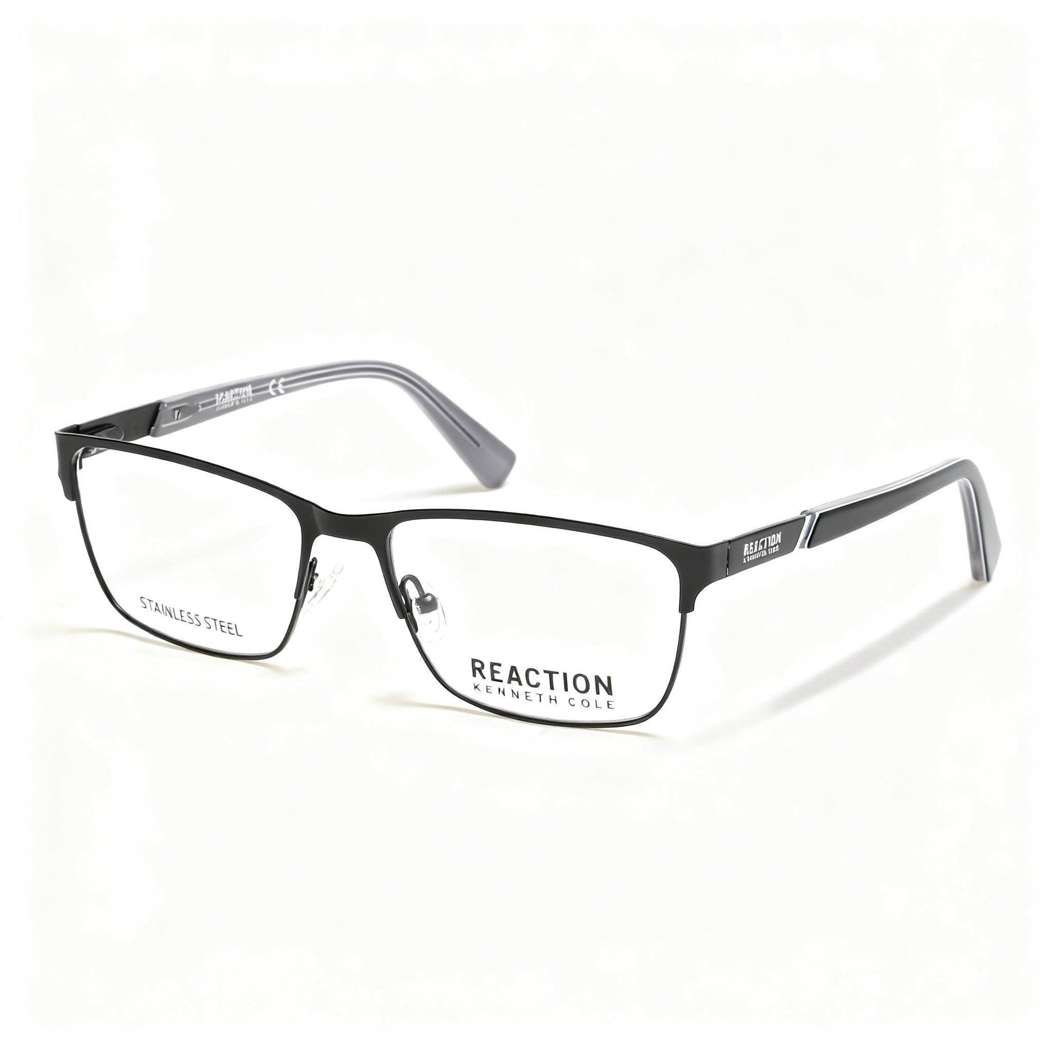 Kenneth Cole REACTION Kc0937-n Men's Matte Black Metal Polarized Clear Lens Eyewear 55-17-140