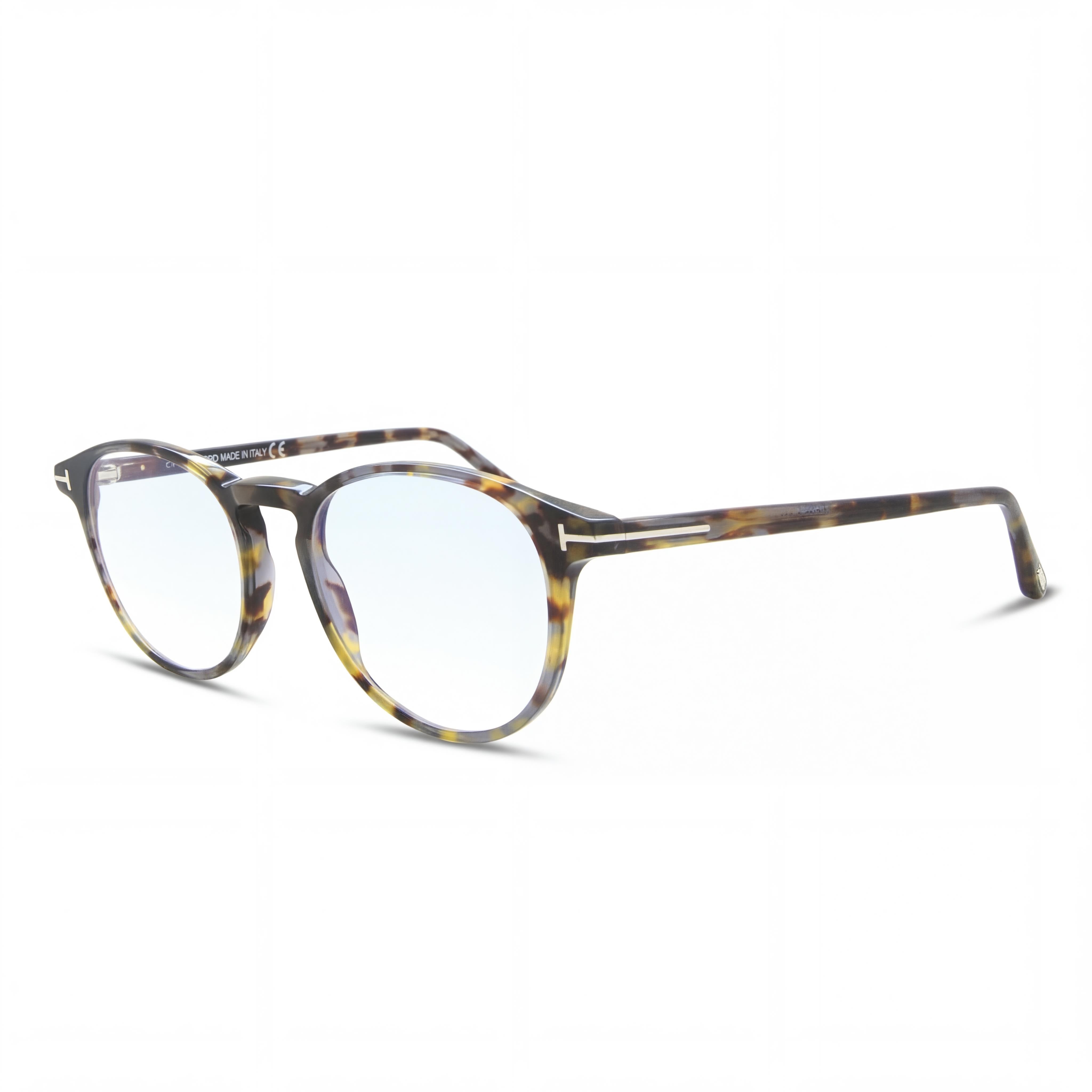 Tom Ford Modern FT5803-B Gafas con filtro de luz azul para hombre 49 mm - Gris habana brillante vintage, Photo 1