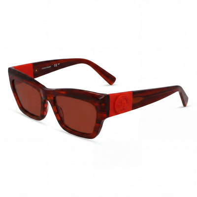Gafas de sol Longchamp Modern LO763S para hombre, con diseño rectangular modificado y rayas rojas, 6-1-2