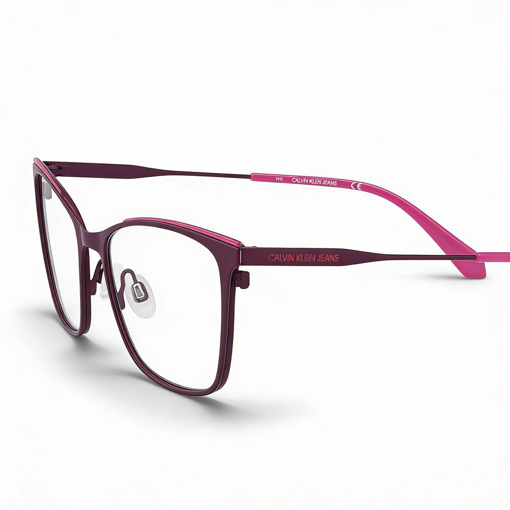 Gafas de sol Calvin Klein Jeans CKJ21207 para mujer, diseño de ojo de gato, color morado y rosa, 53 mm